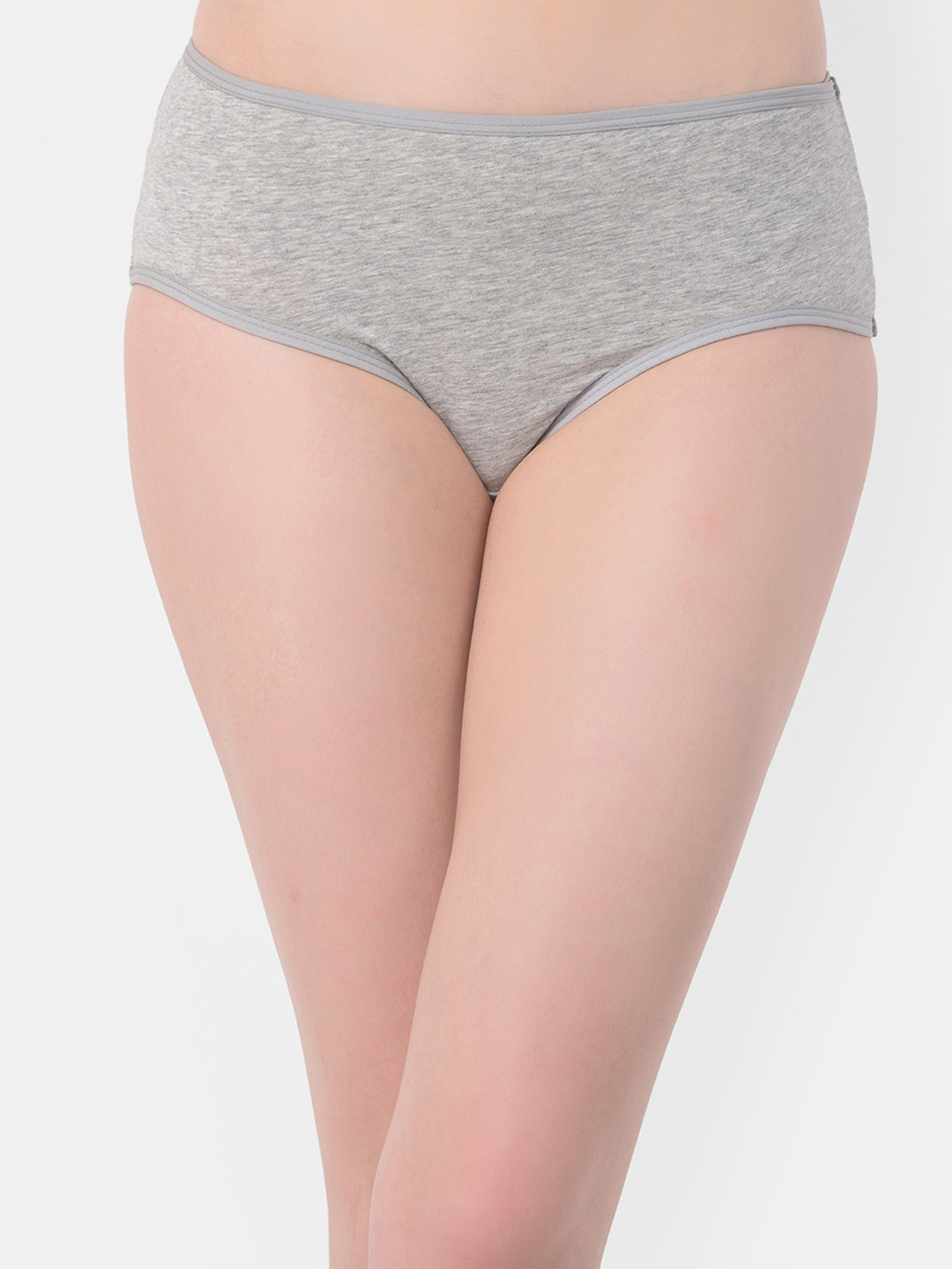 

Clovia Women Graphic & Typography Printed Back Mid-Rise Cotton Hipster Briefs PN3310D013, Grey melange