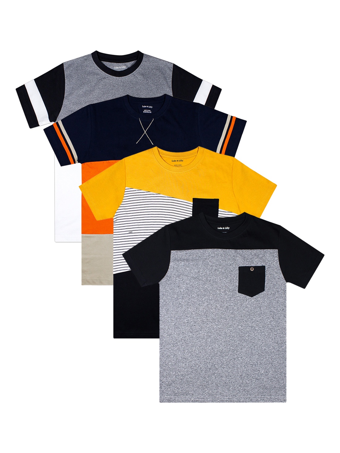 

Luke & Lilly Boys Pack Of 4 Round Neck T-shirts, Grey