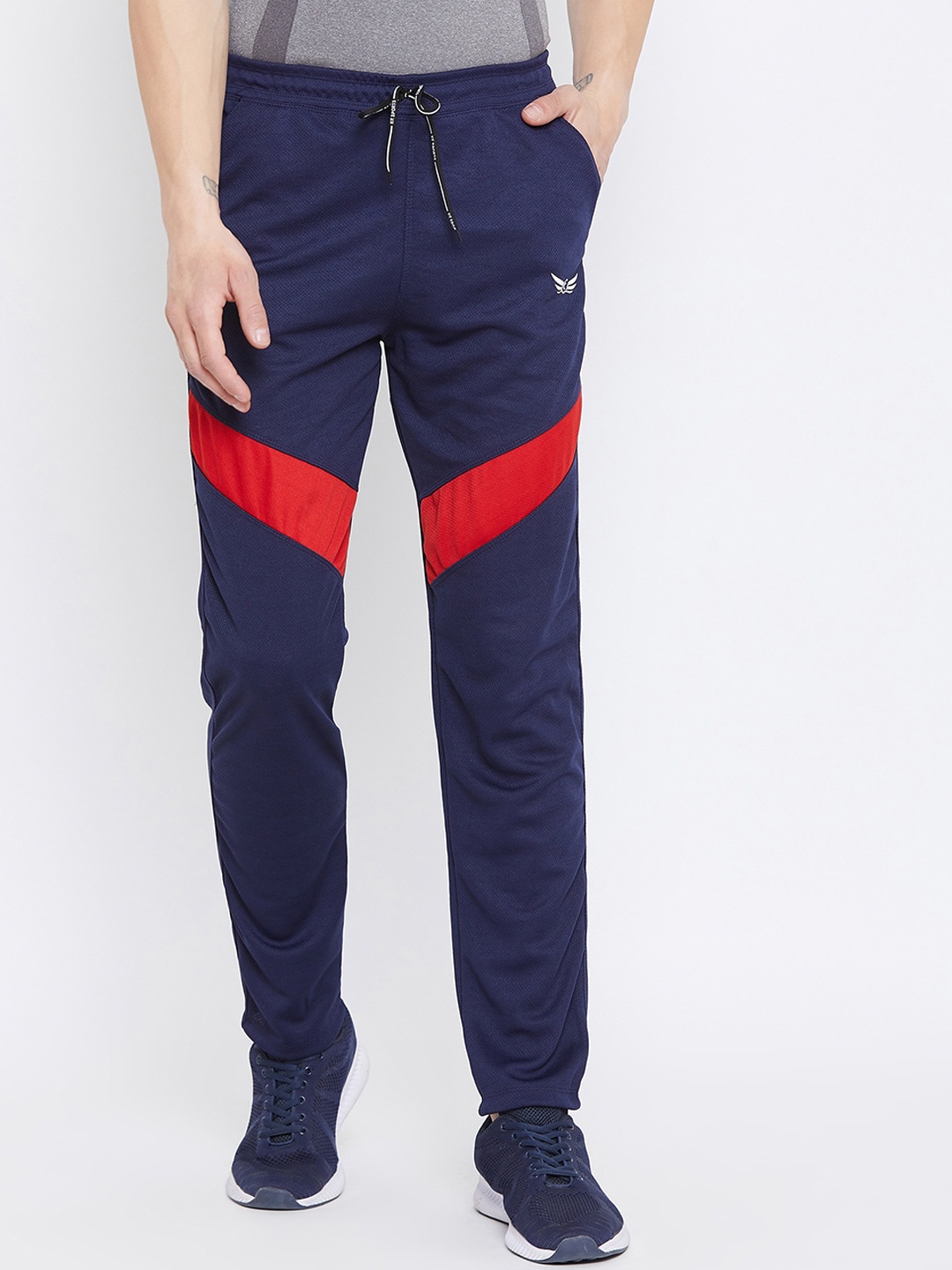 

Crease & Clips Men Teal Blue Solid Straight-Fit Track Pants