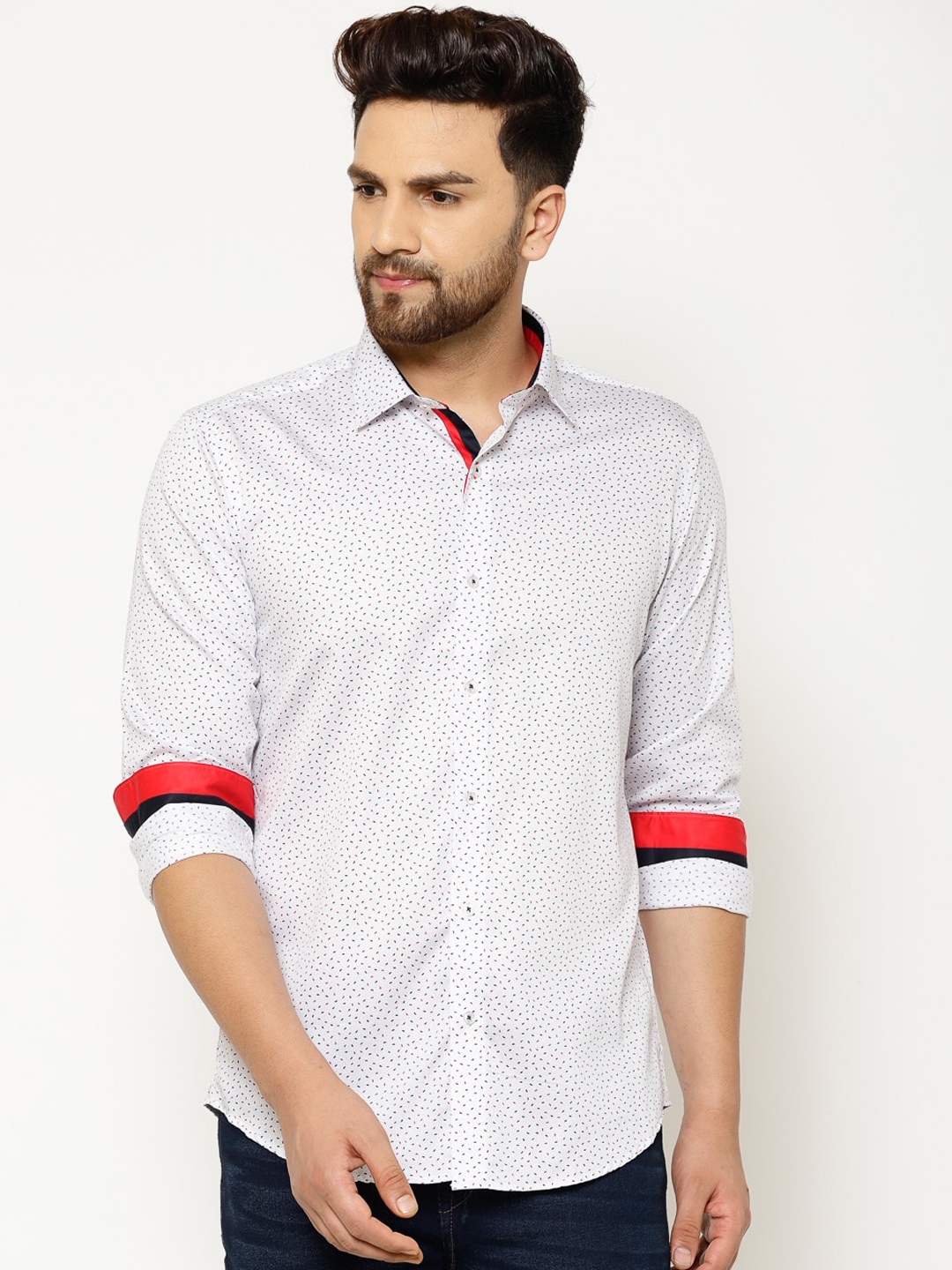 

EPPE Men White Slim Fit Printed Casual Shirt
