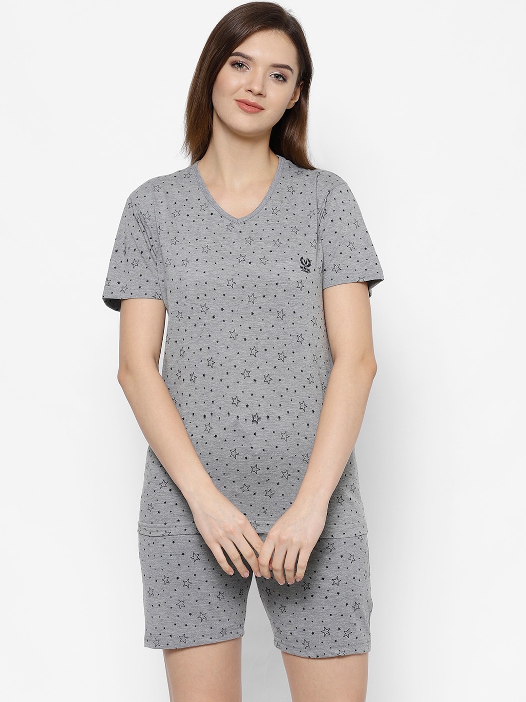 

VIMAL JONNEY Women Grey Printed Night suit