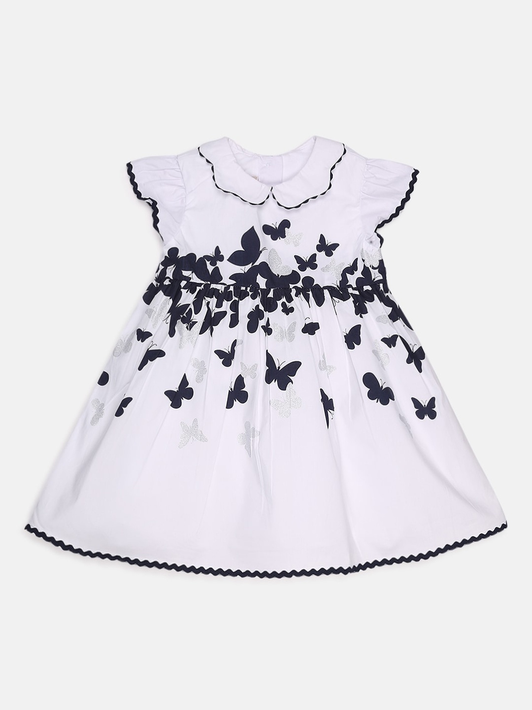

Chicco Girls White Printed Fit and Flare Dress