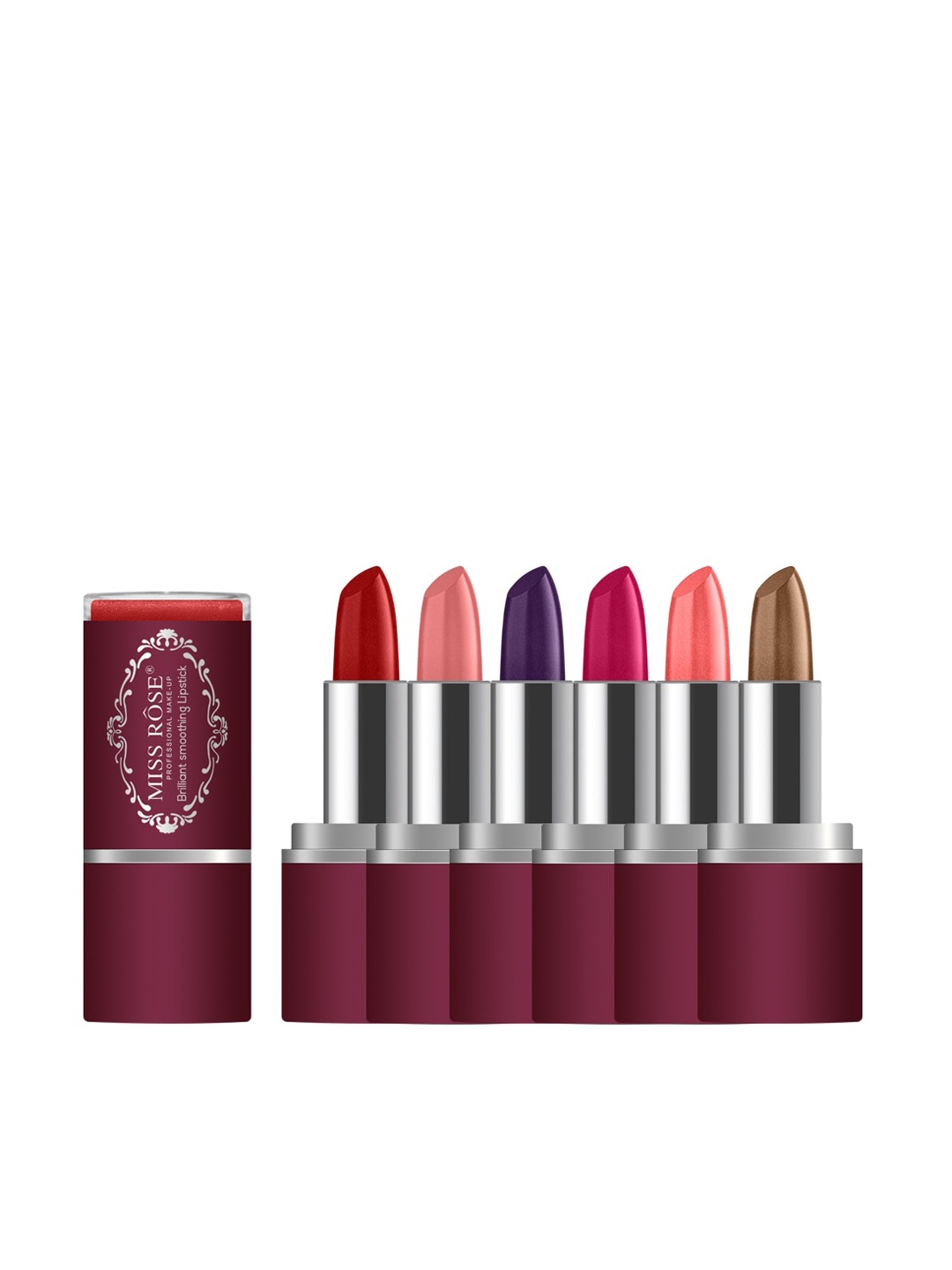 

MISS ROSE Set of 6 Brilliant Smoothing Lipsticks, Multi
