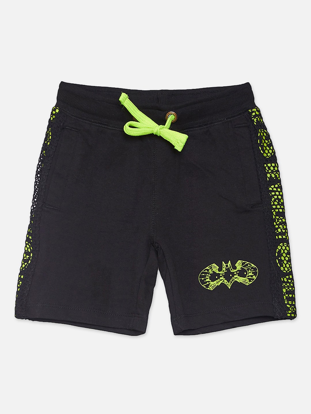 

Kids Ville Boys Black Batman Printed Cotton Regular Fit Shorts