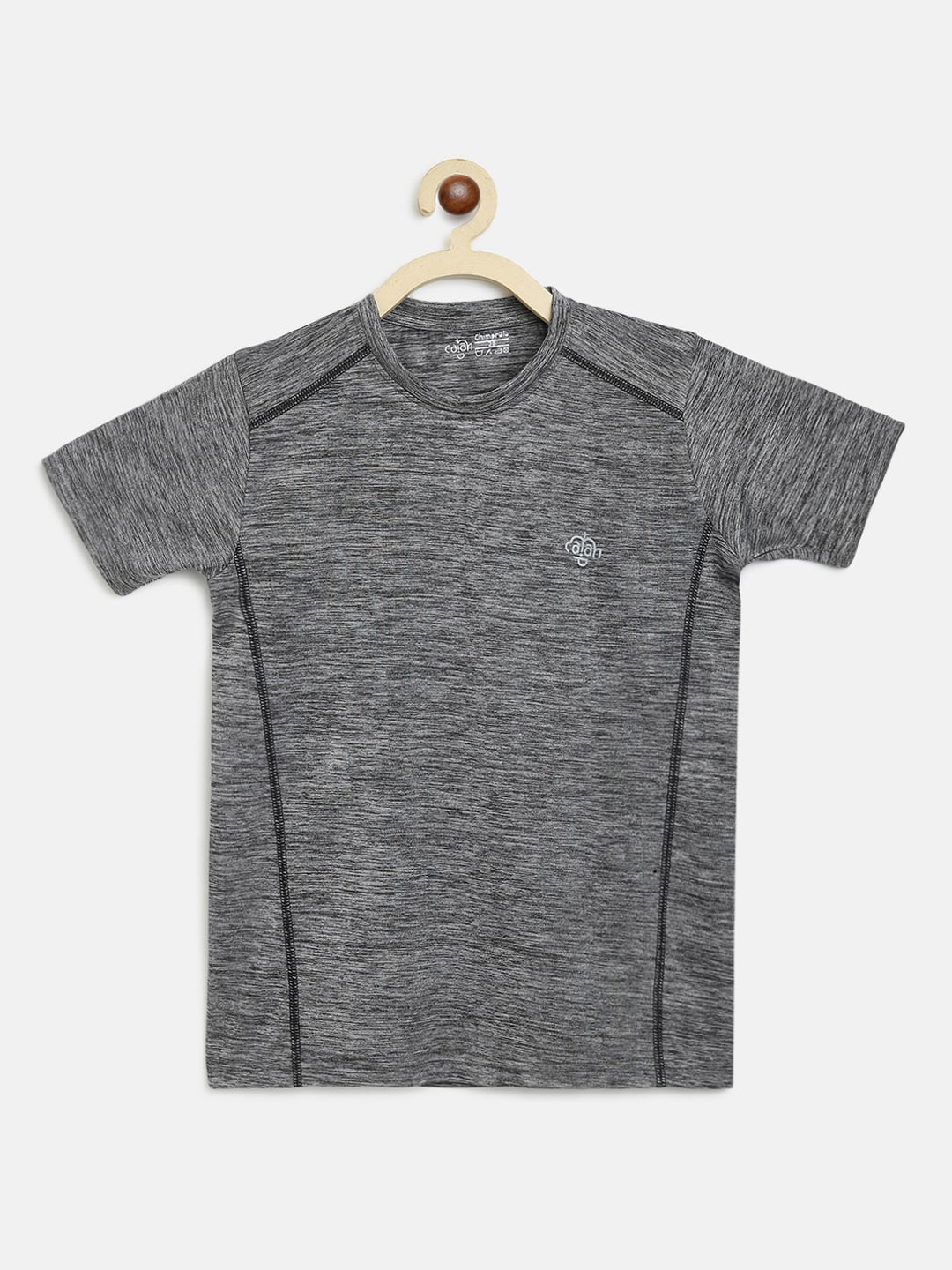 

CHIMPRALA Boys Grey Solid Round Neck Sports T-shirt