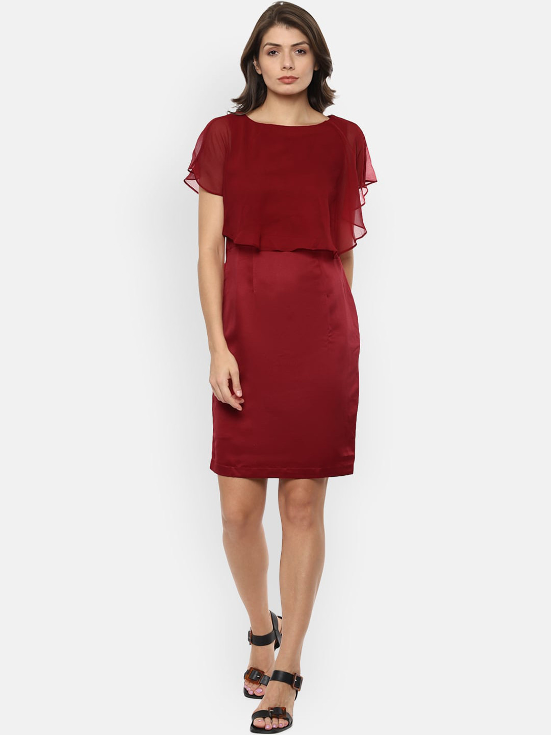 

Van Heusen Woman Red Solid Sheath Dress
