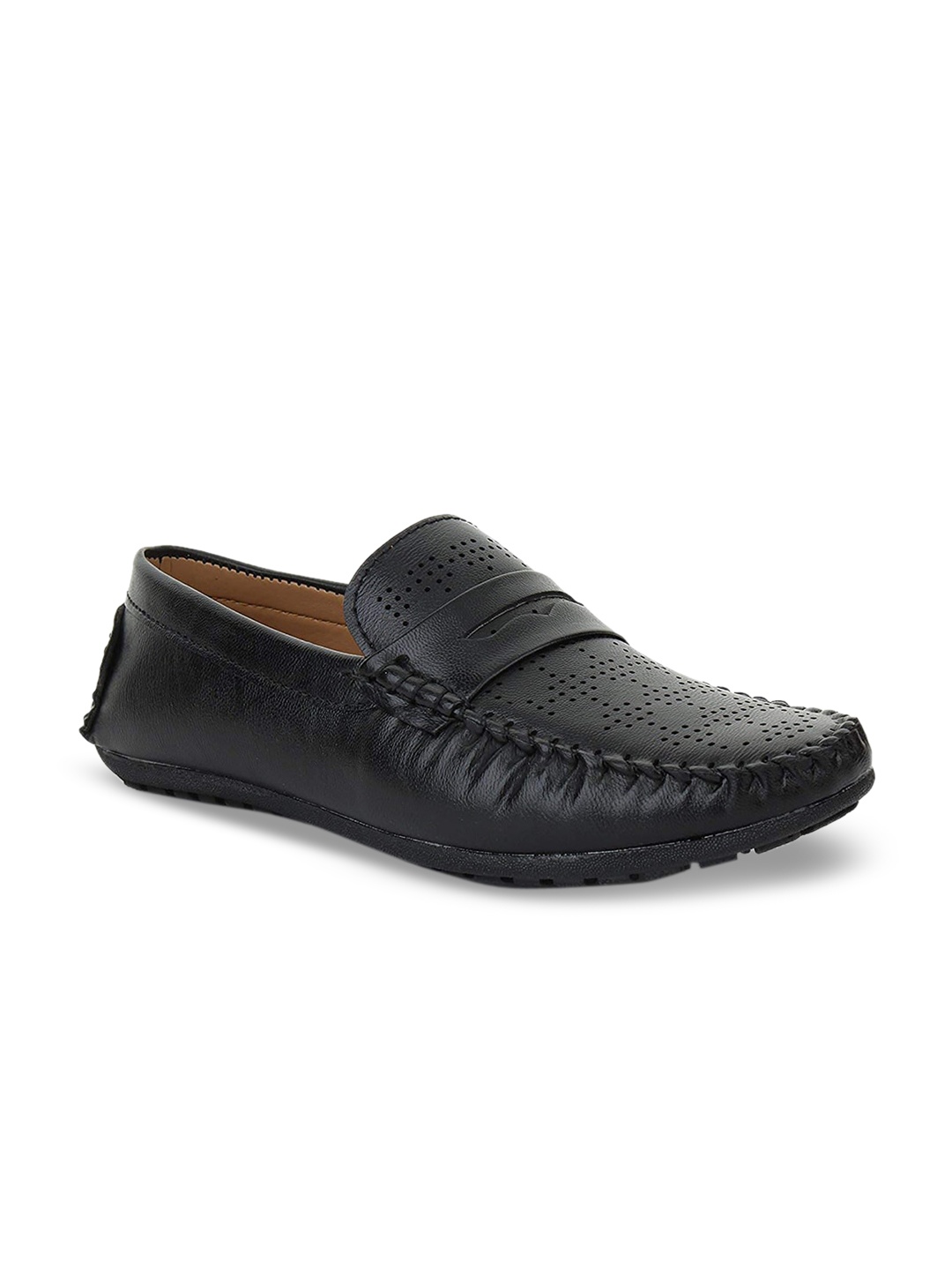 

TRASE Boys Black Woven Design Driving Shoes