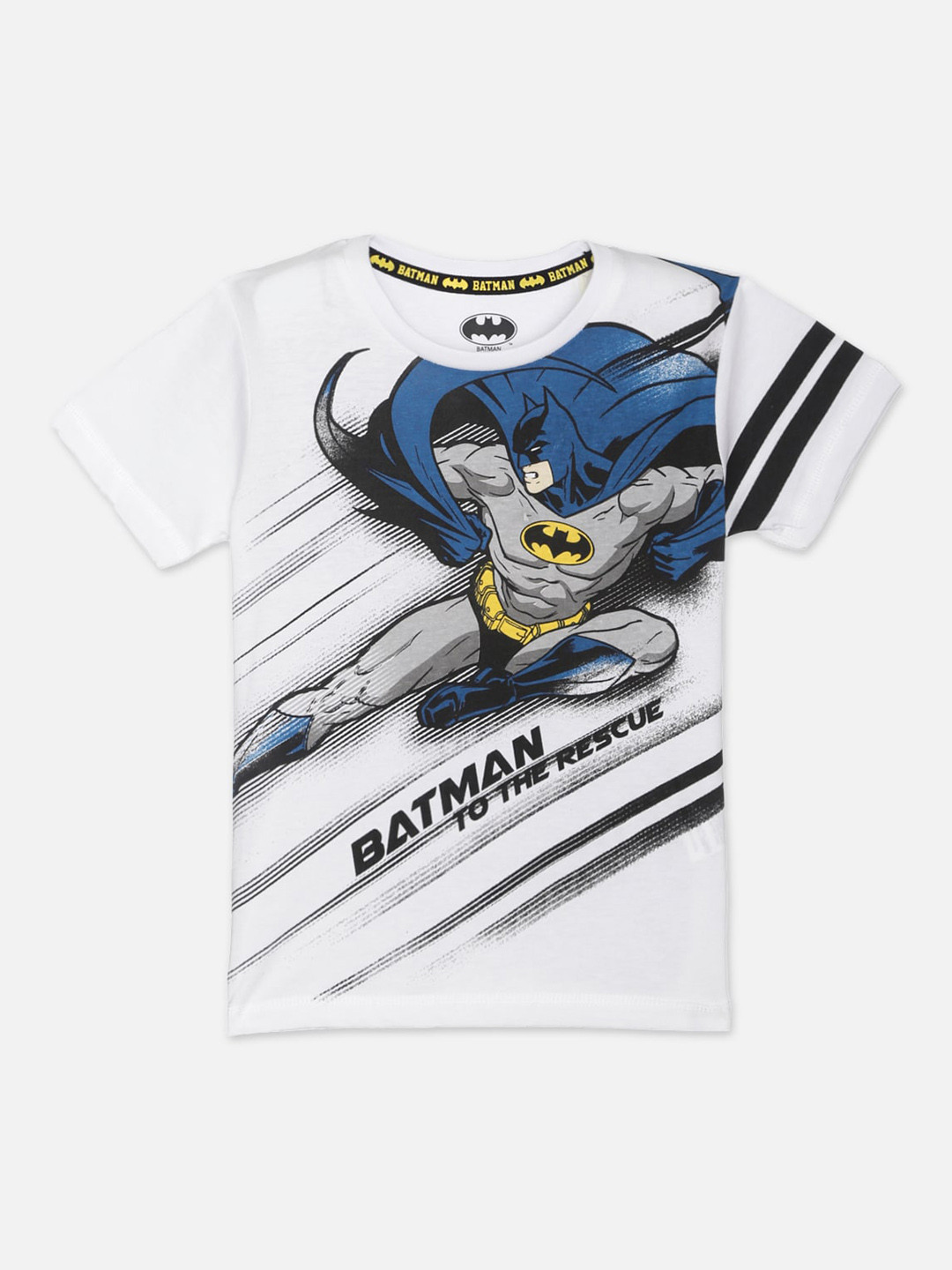 

Kids Ville Boys White Batman Printed Round Neck Cotton Pure Cotton T-shirt