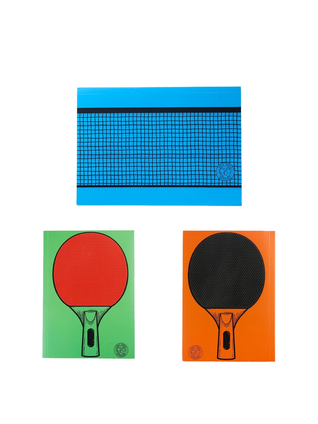 

Bigsmall Set Of 3 Table Tennis Notebooks, Green