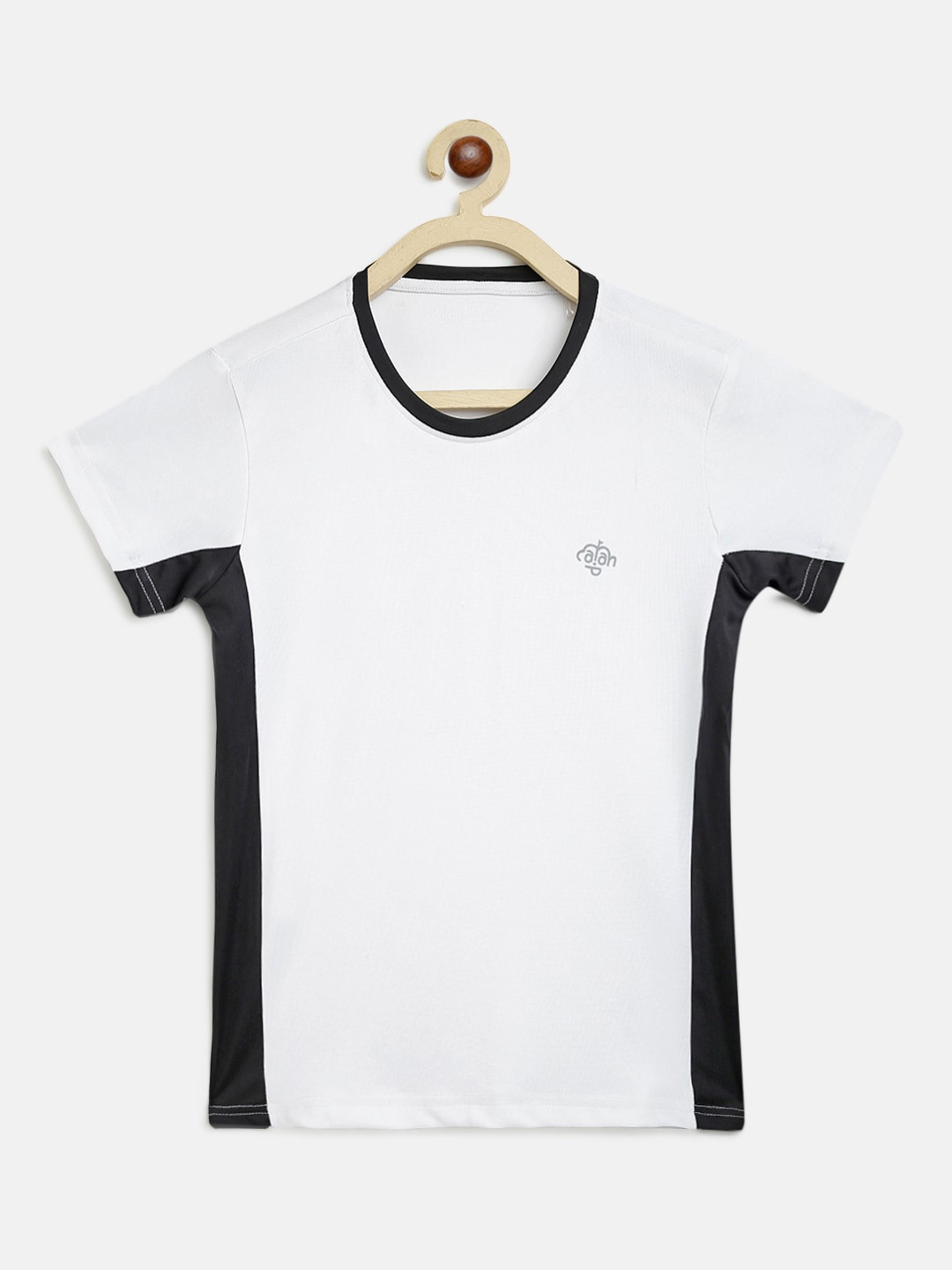 

CHIMPRALA Boys White Solid Round Neck Sports T-shirt