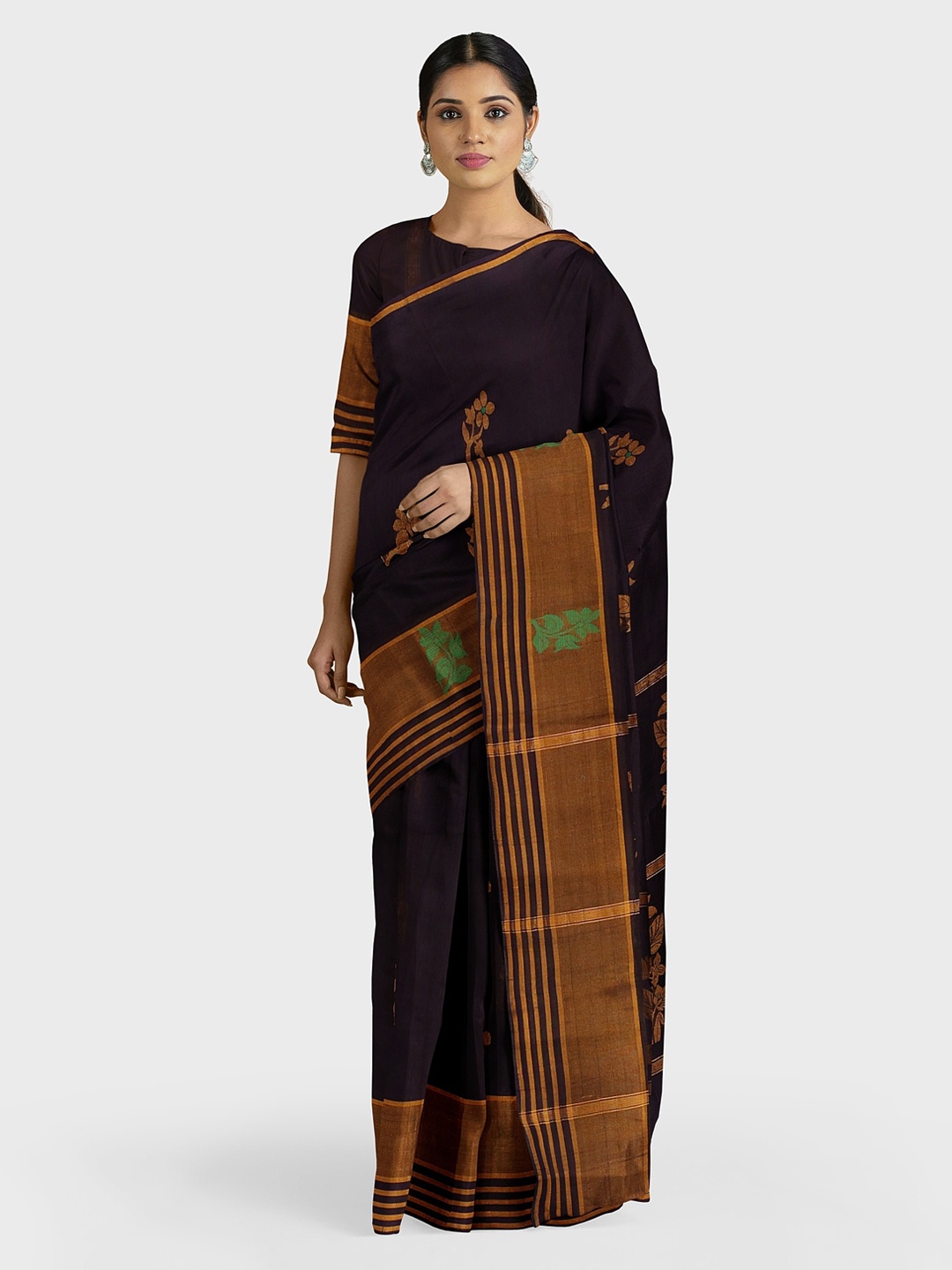 

APCO Purple Woven Design Pure Cotton Saree