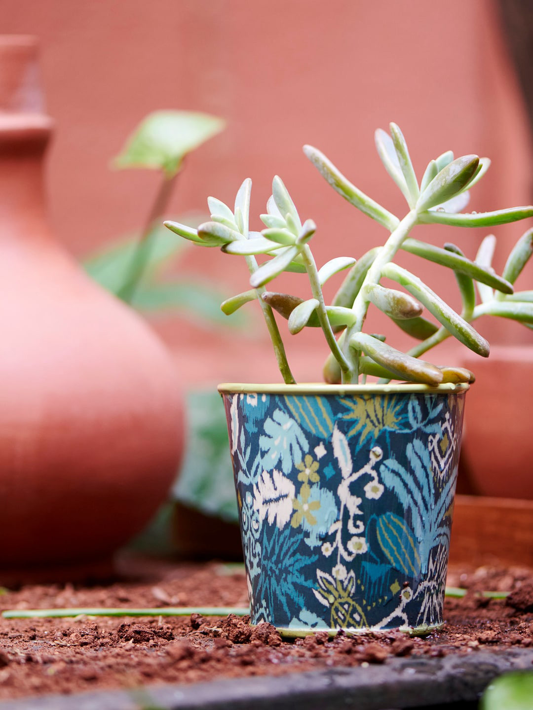 

Chumbak Teal Green & Blue Jungle Ikat Medium Pot Holder