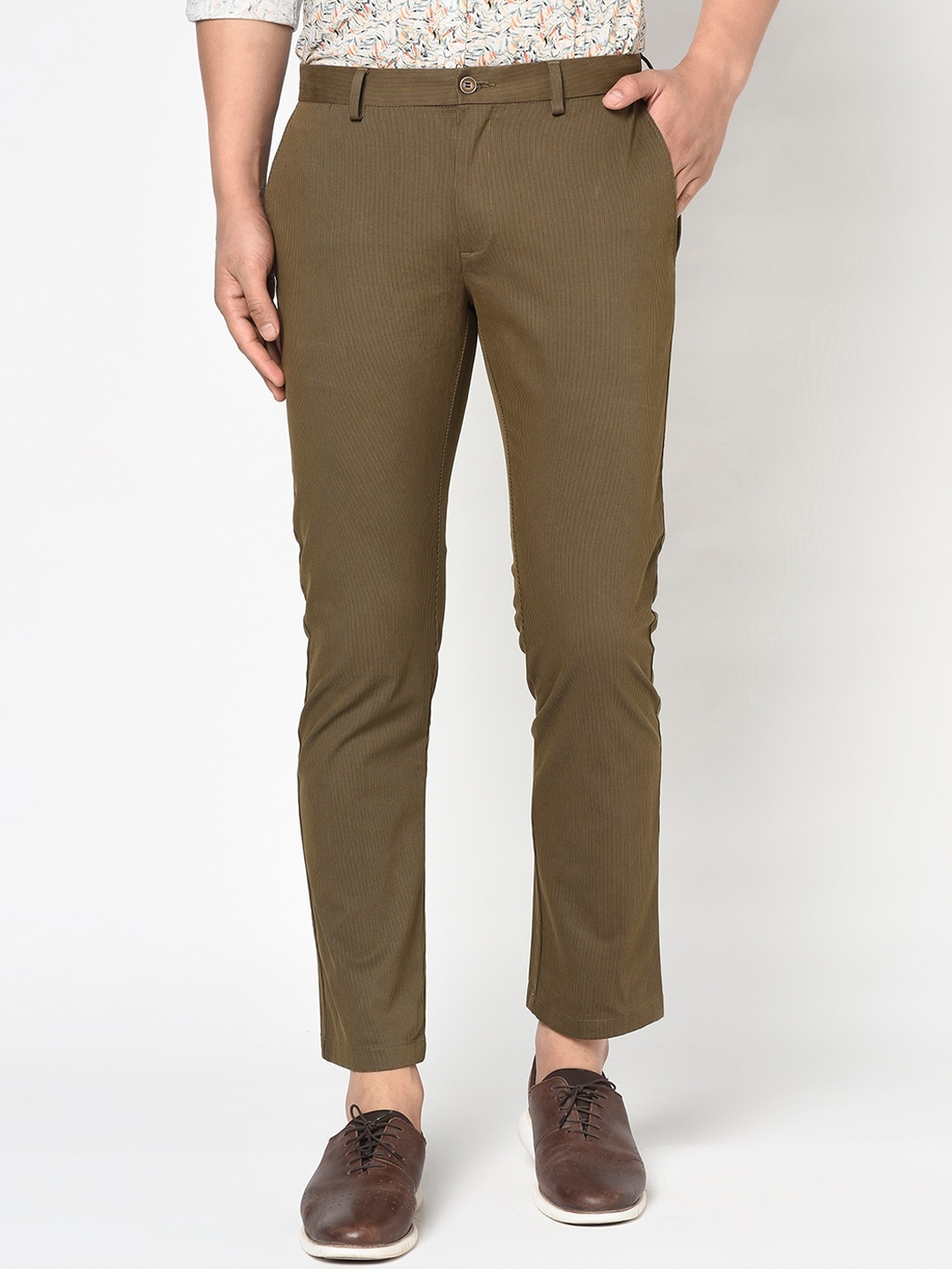 

Blackberrys Men Brown B-95 Slim Fit Solid Regular Trousers