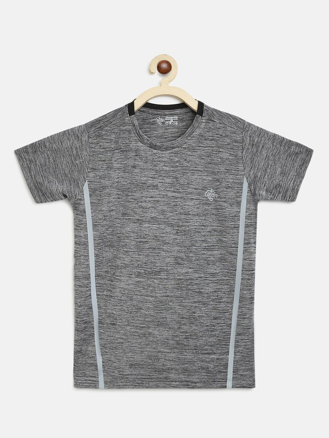 

CHIMPRALA Boys Grey Solid Round Neck Sports T-shirt