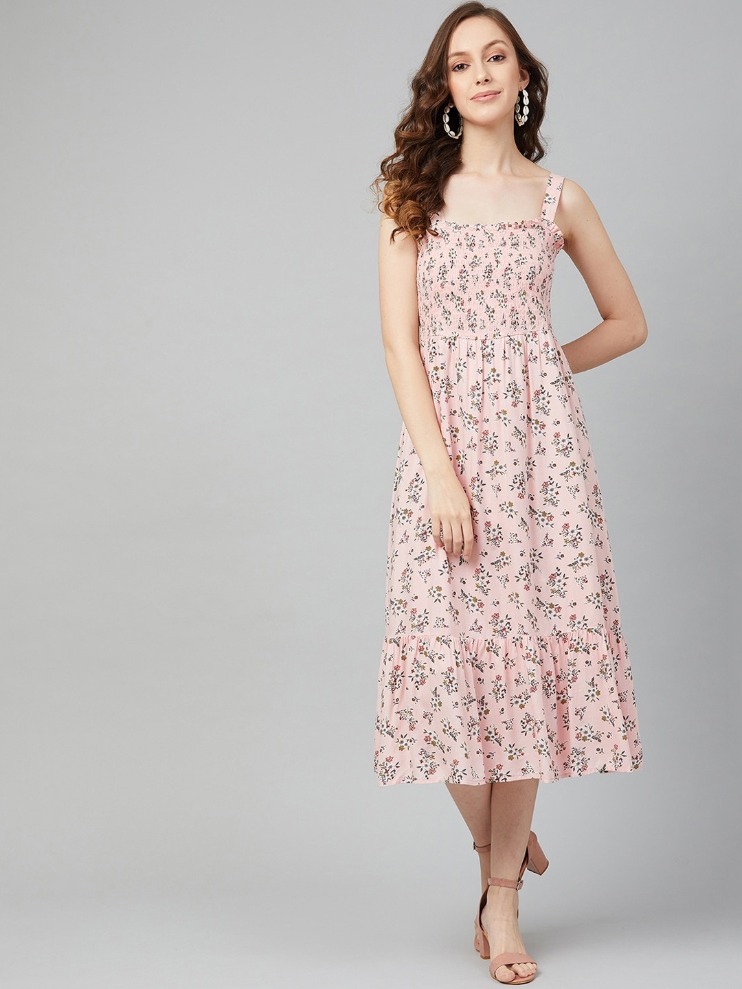 

Marie Claire Women Pink Printed Maxi Dress