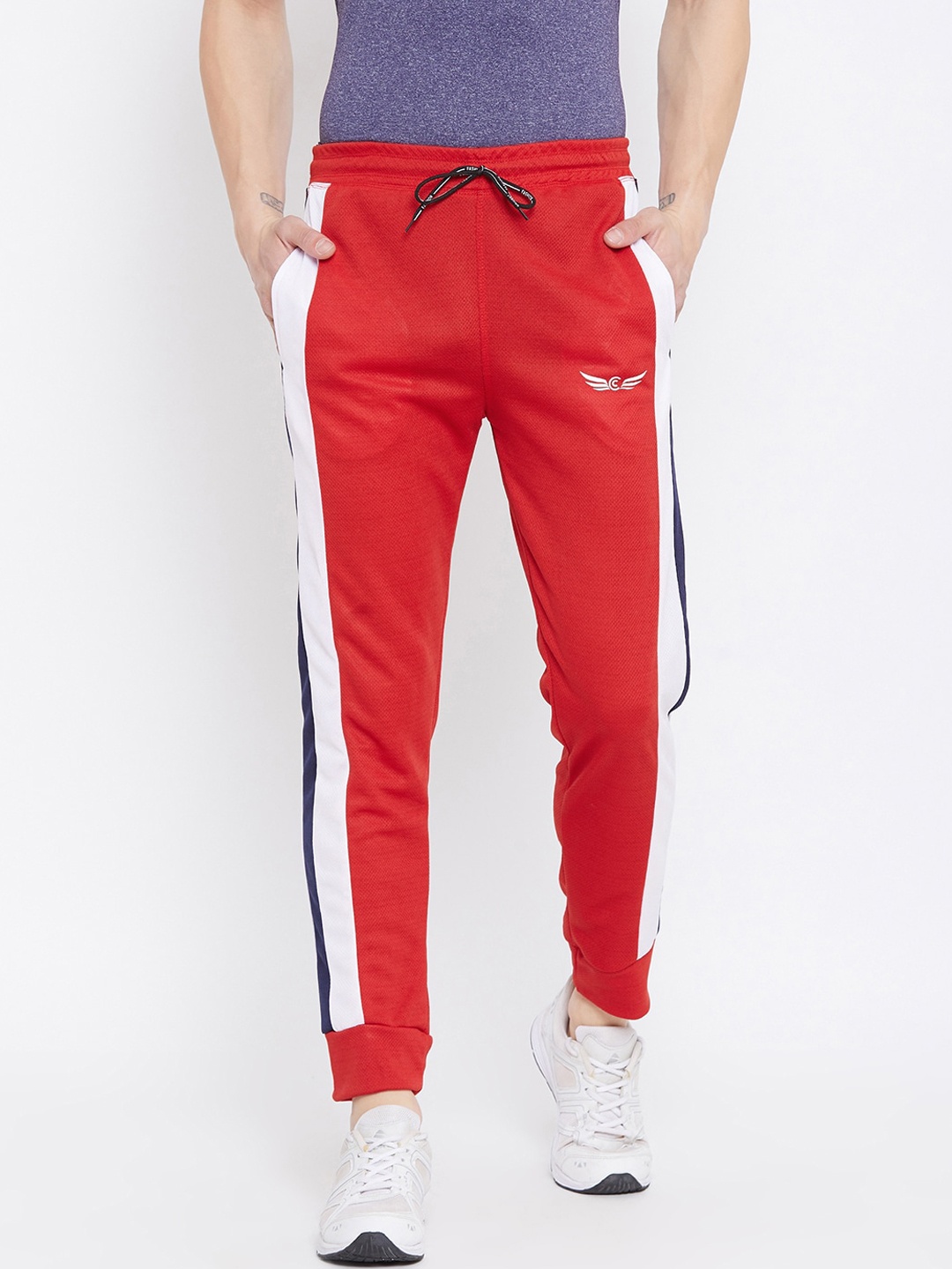 

Crease & Clips Men Red Solid Straight-Fit Joggers