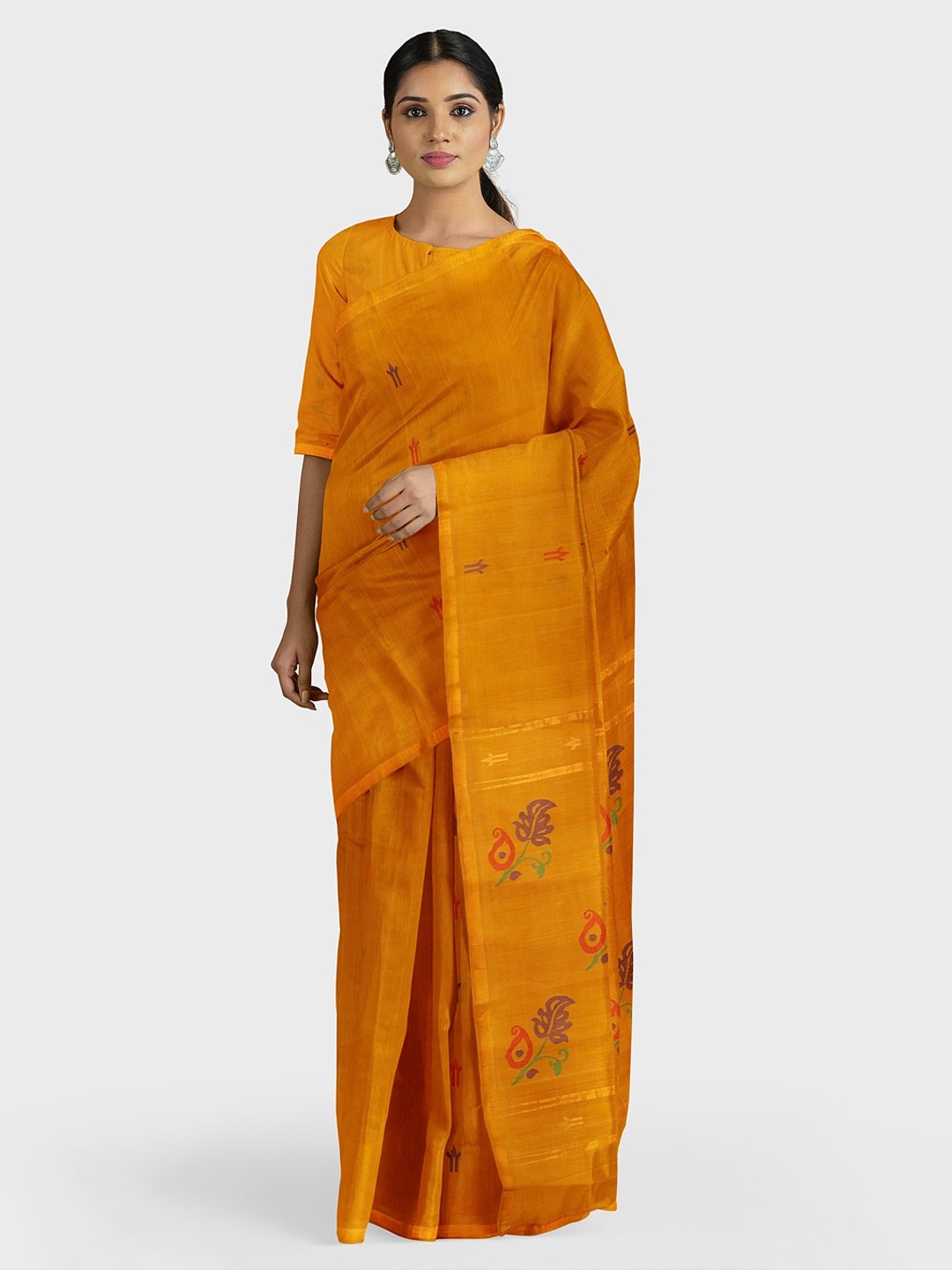 

APCO Orange Woven Design Pure Cotton Saree