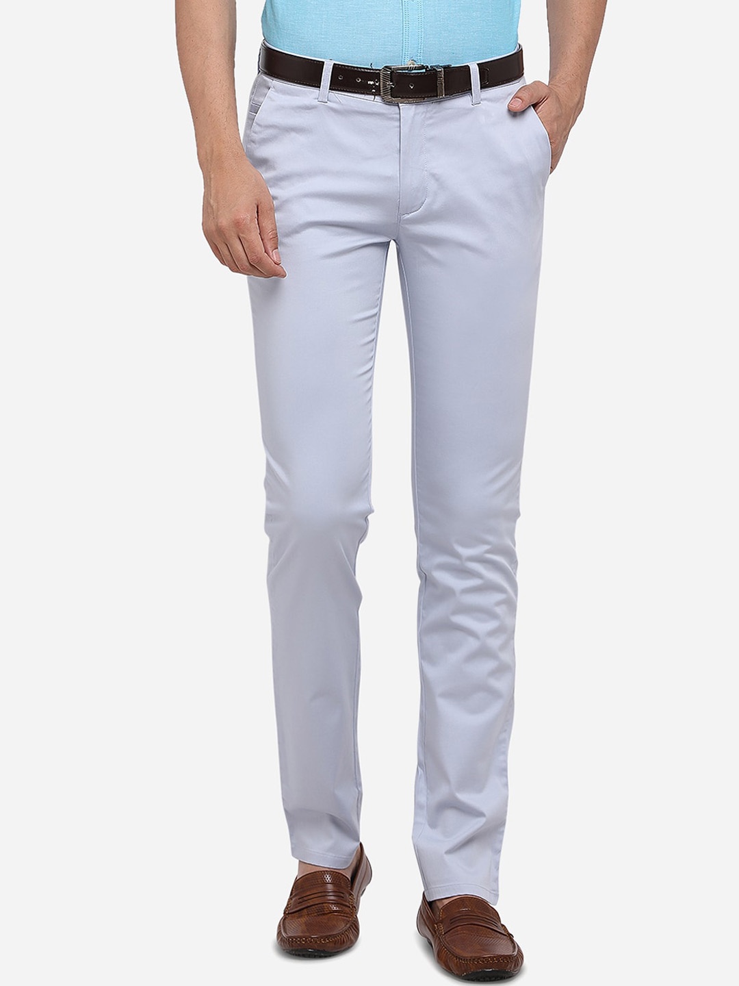 

Greenfibre Men Blue Slim Fit Solid Regular Trousers