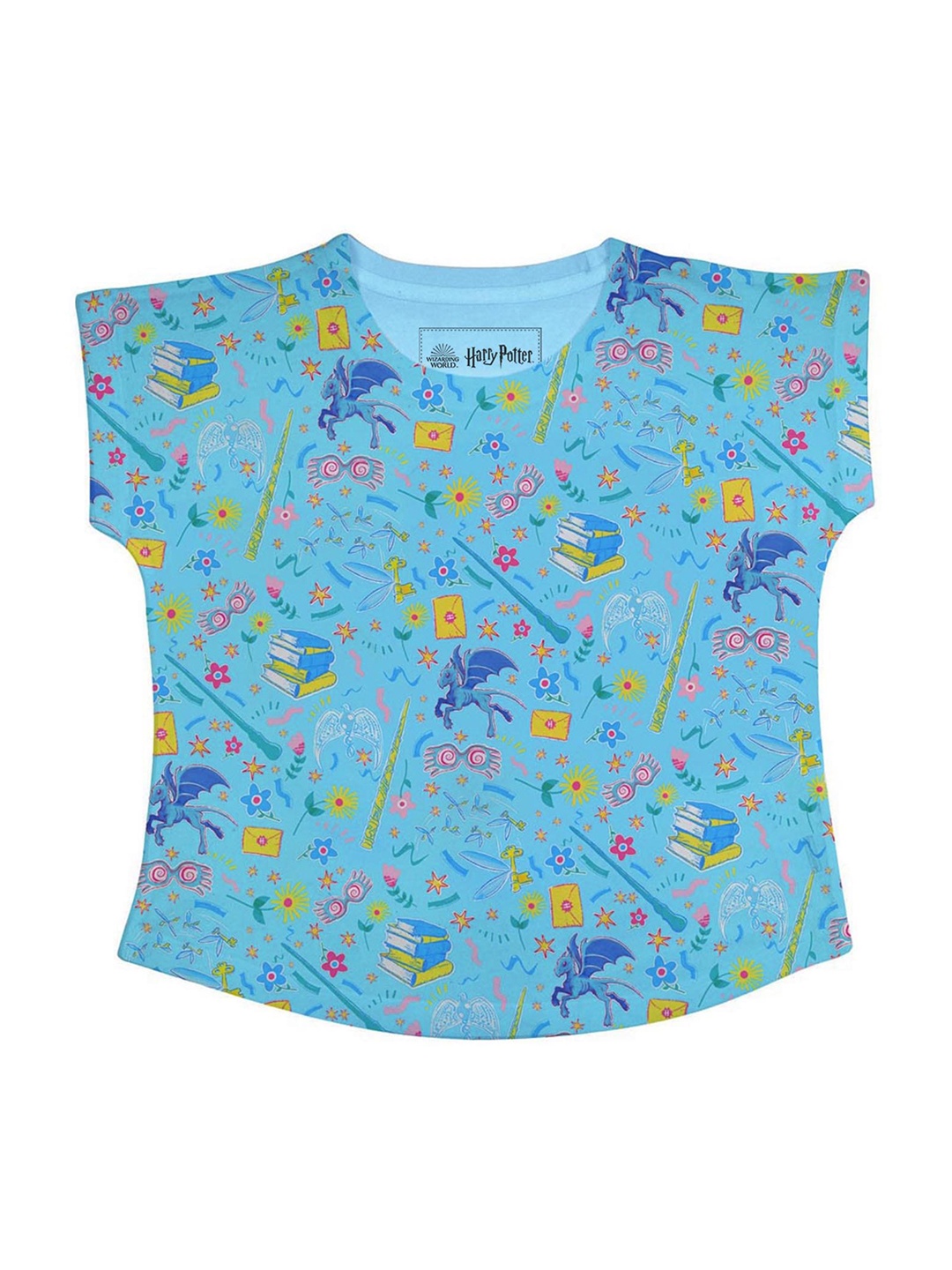 

Harry Potter Blue Printed Regular Top