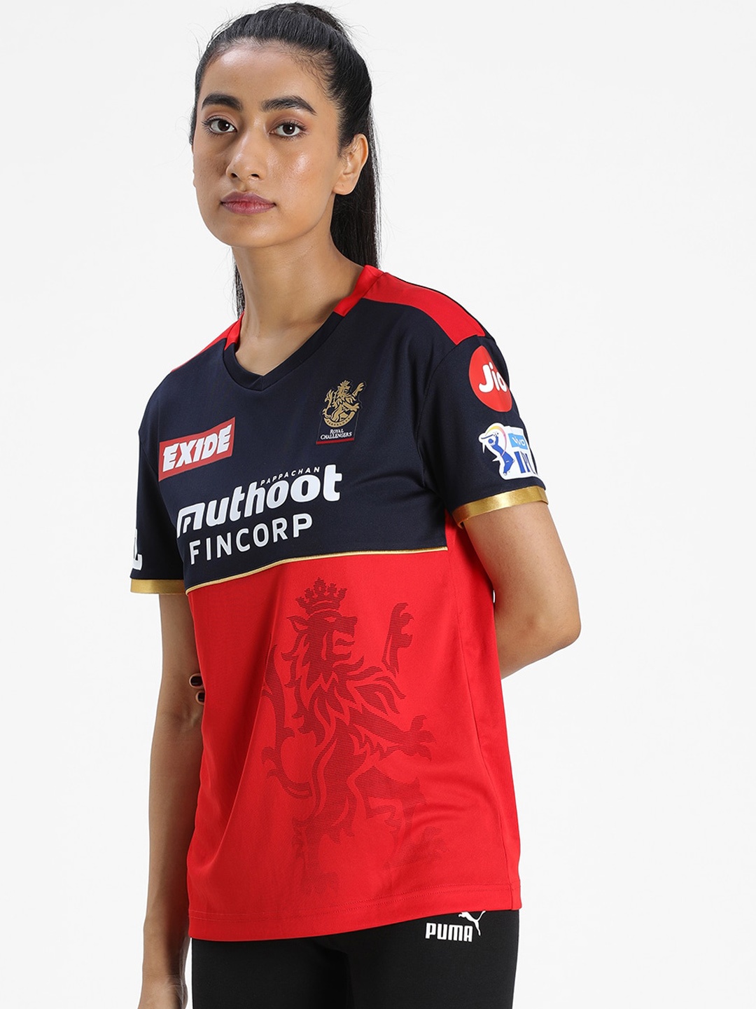 

Puma Women Navy Blue & Red Royal Challengers Bangalore Virat Kohli Replica 2021 Jersey