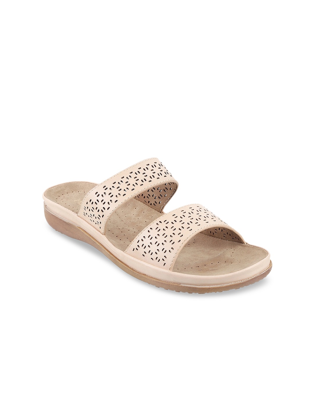 

Metro Women Beige Solid Open Toe Flats