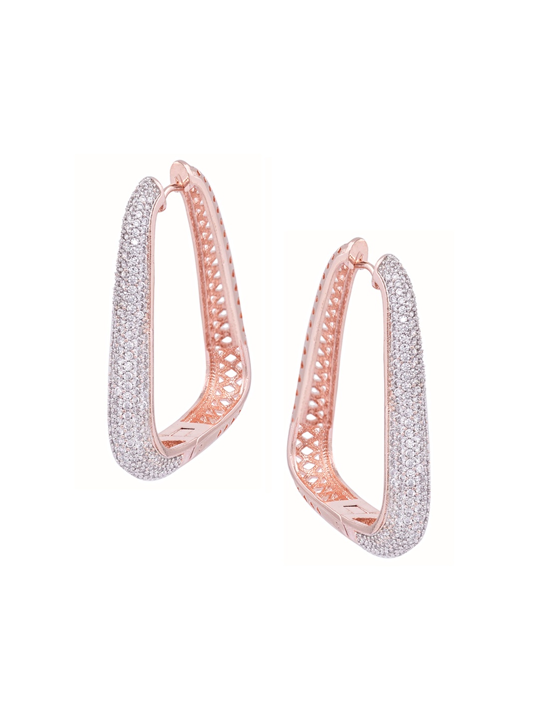 

Saraf RS Jewellery White Contemporary Hoop Earrings