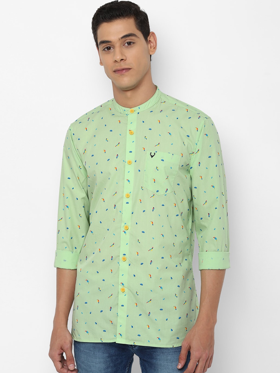 

Allen Solly Sport Men Green Regular Fit Printed Casual Shirt