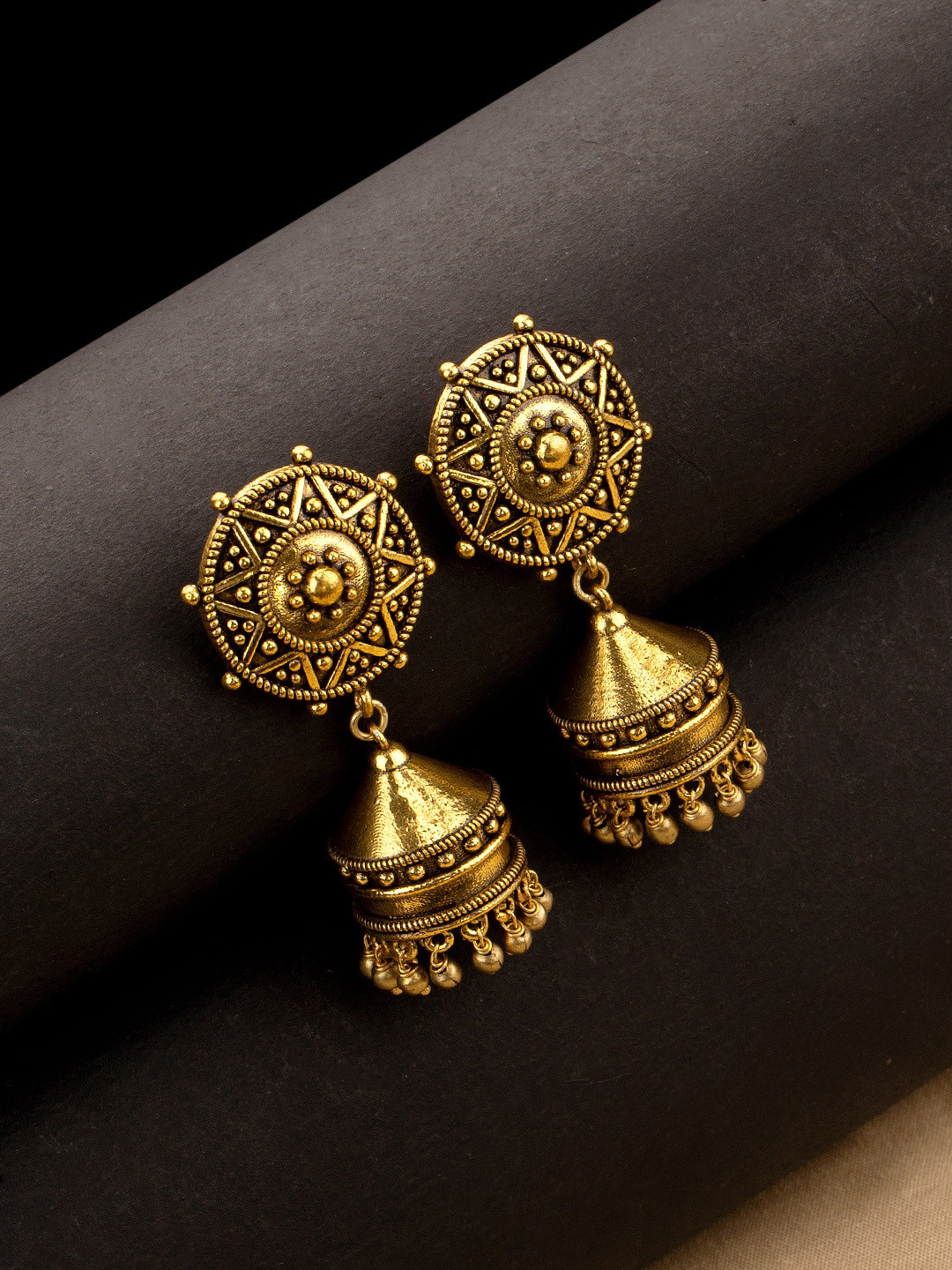 

Voylla Gold-Toned Contemporary Jhumkas