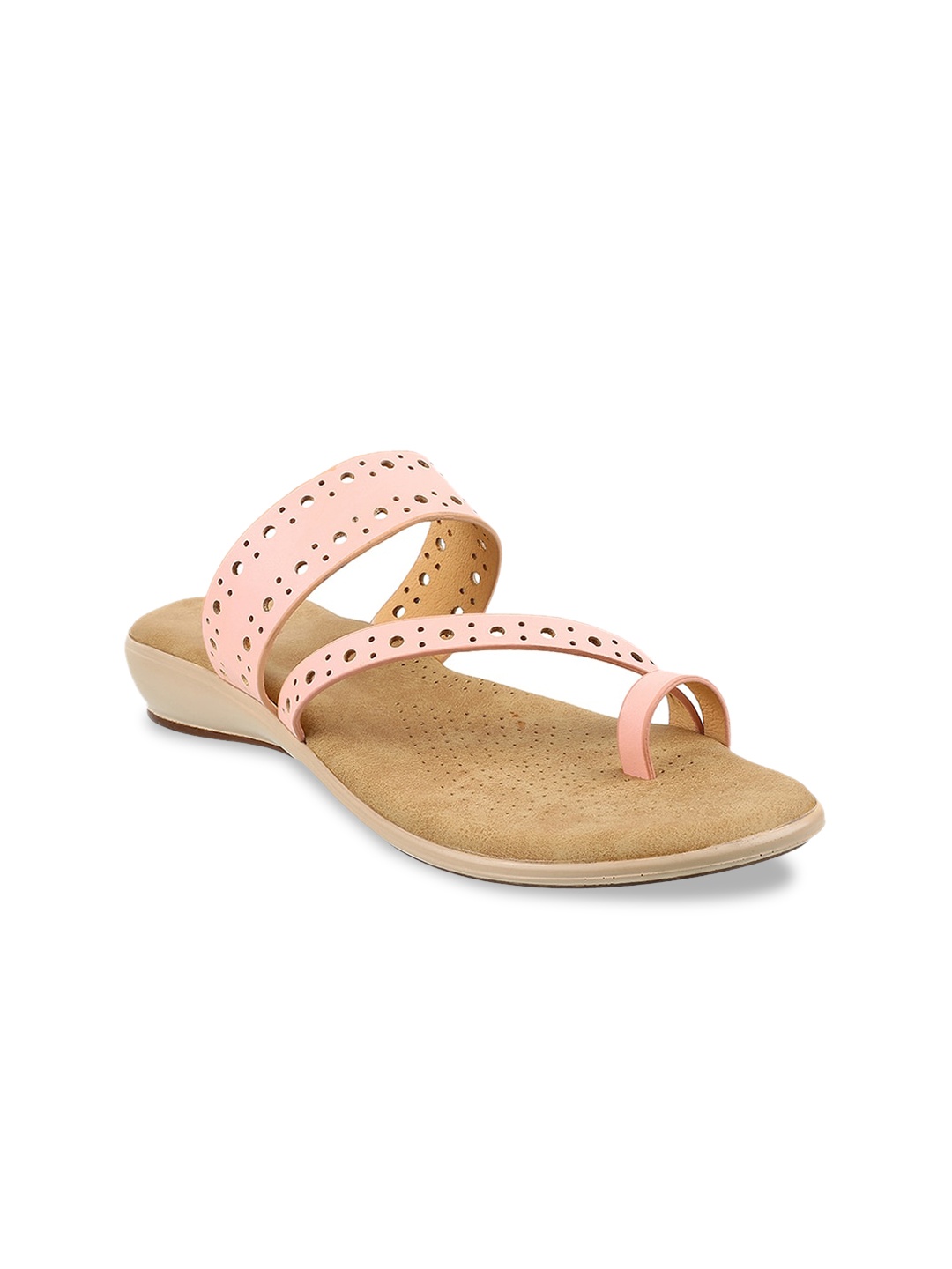

Metro Women Peach-Coloured Solid One Toe Flats