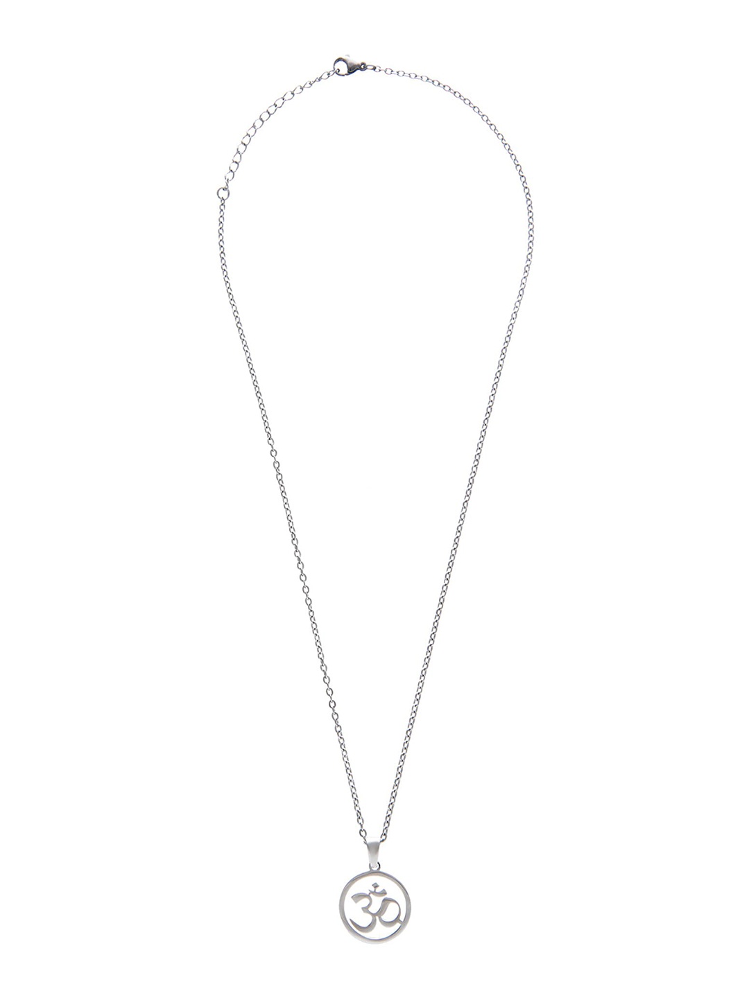 Moon Dust Silver-Plated Om Charm Pendant With Chain