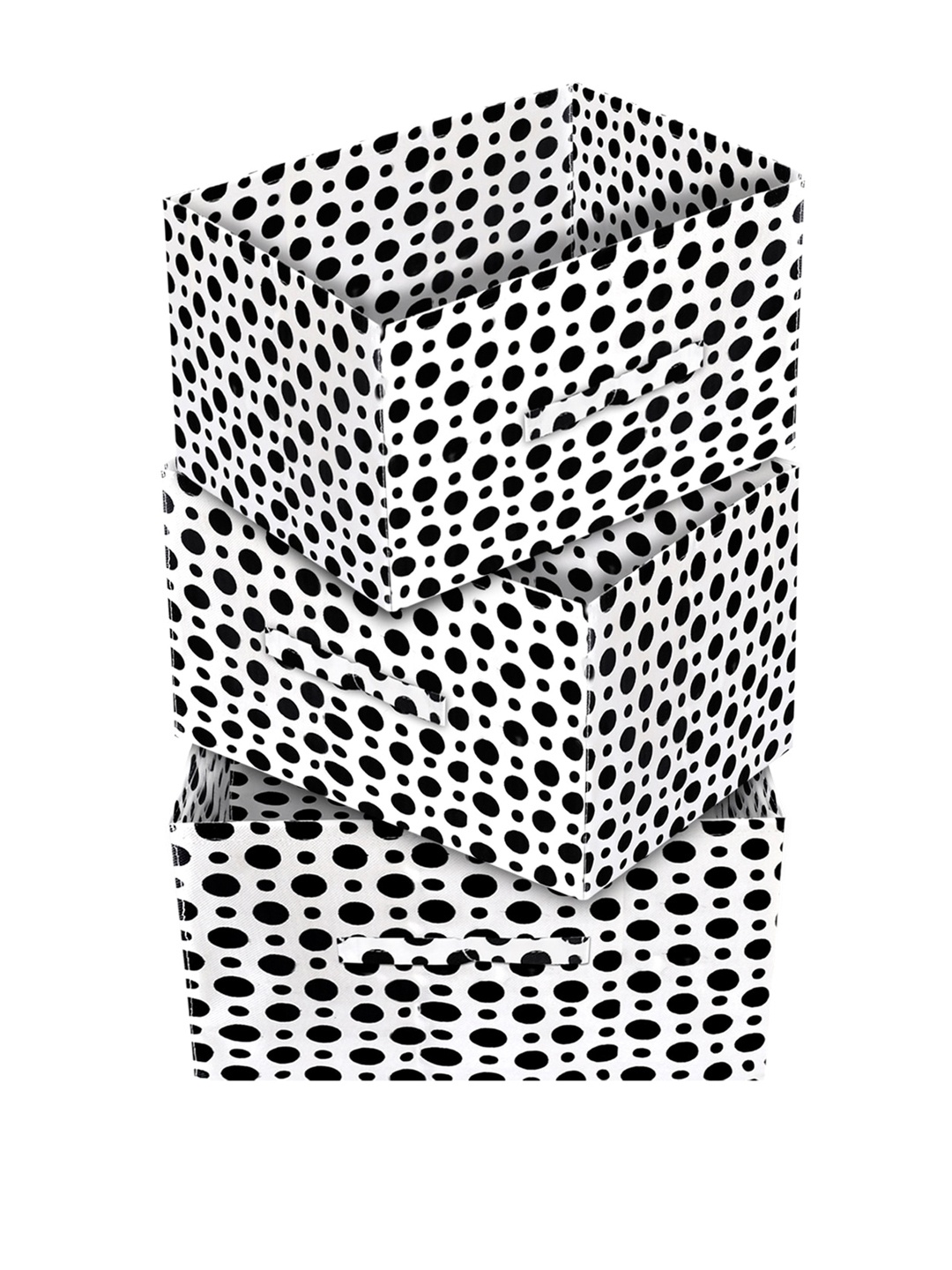 

Kuber Industries Pack of 3 Black & White Printed Closet Organizer