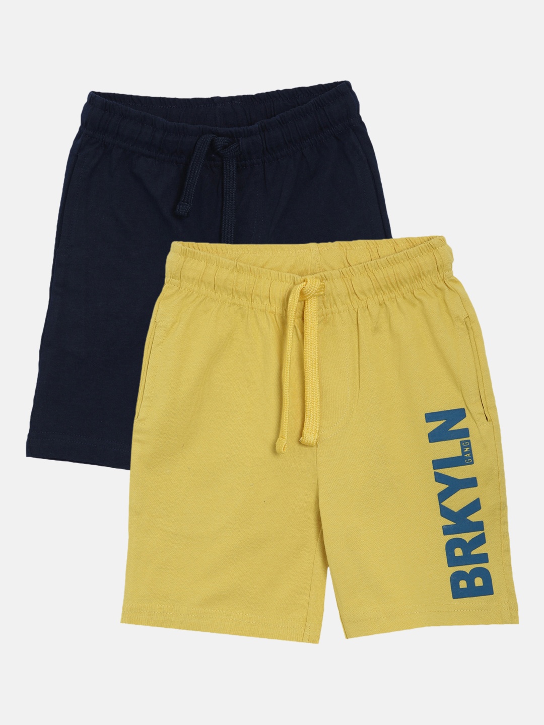 

3PIN Boys Navy Pack Of 2 Printed Regular Fit Regular Shorts, Navy blue