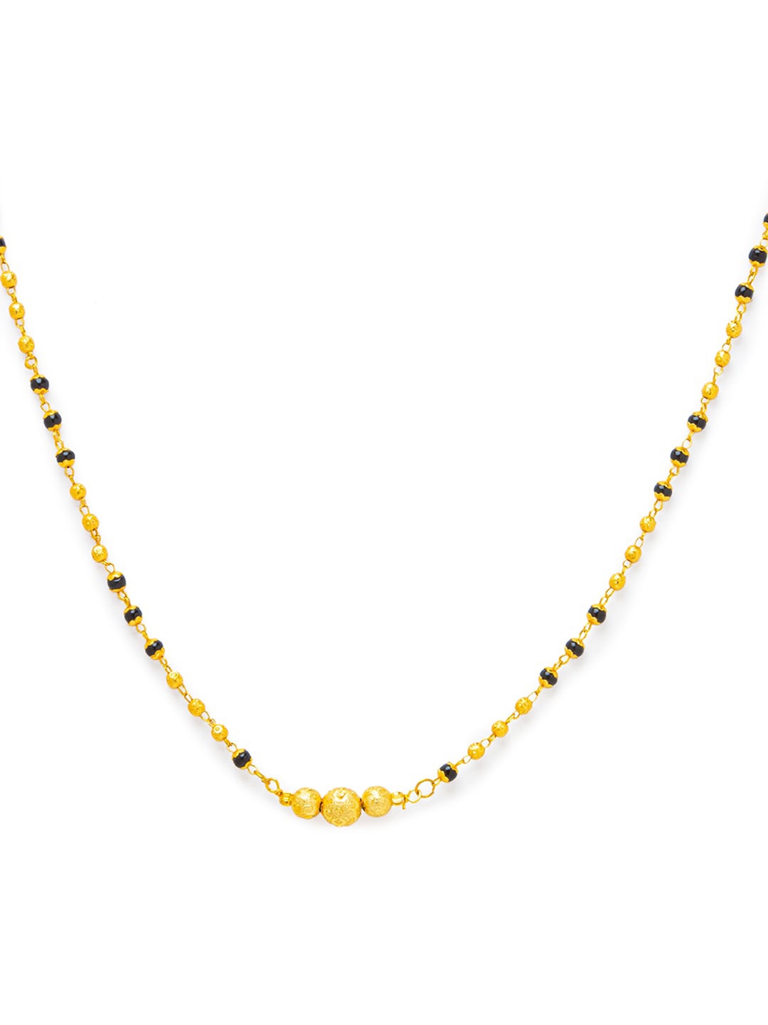 

Digital Dress Room Black Gold-Plated Beaded Mangalsutra