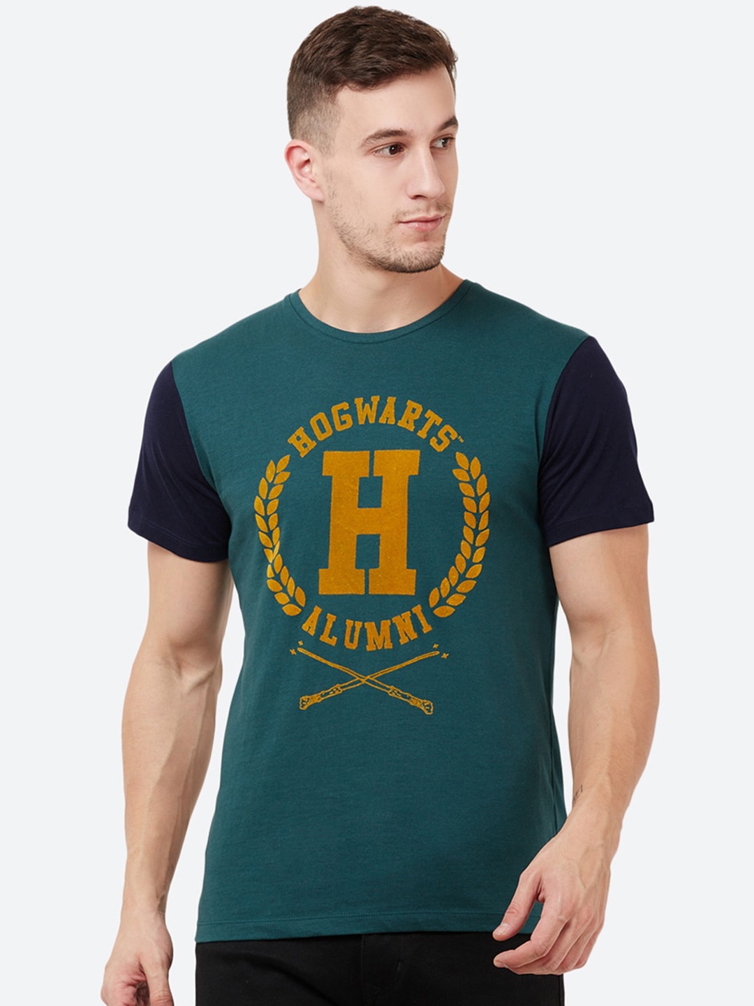 

Free Authority Men Green Printed Round Neck Harry Potter T-shirt