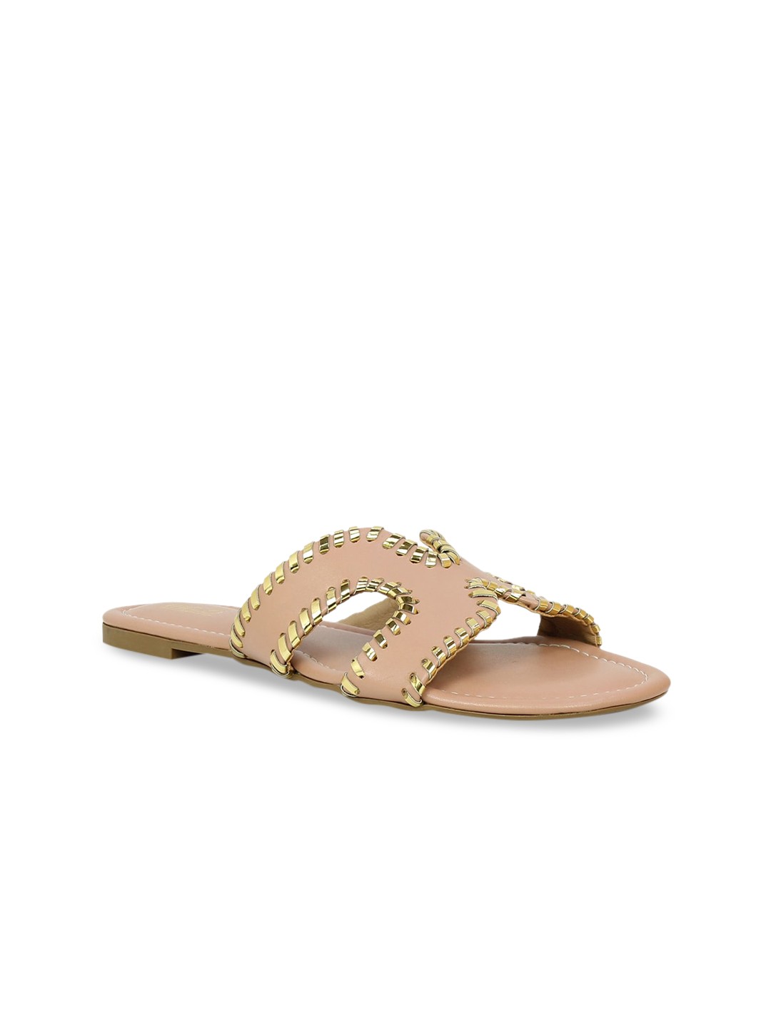 

Inc 5 Women Peach-Coloured Printed Open Toe Flats