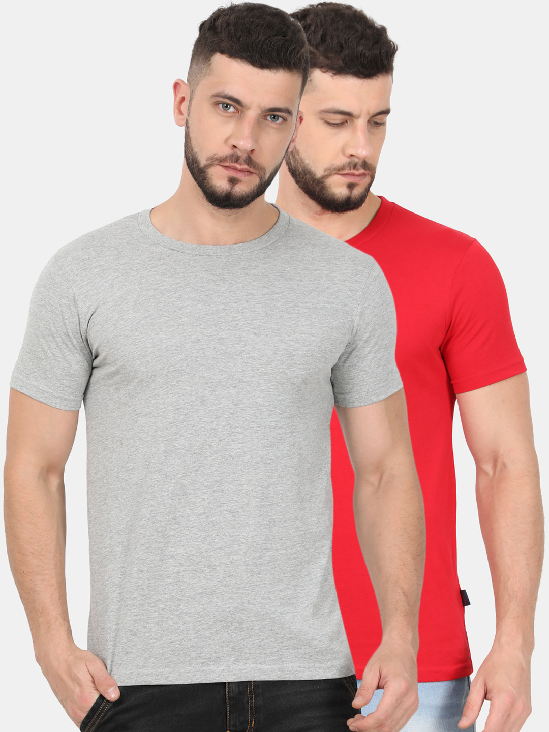 

Masculino Latino Men Pack of 2 Assorted Solid Round Neck T-shirt