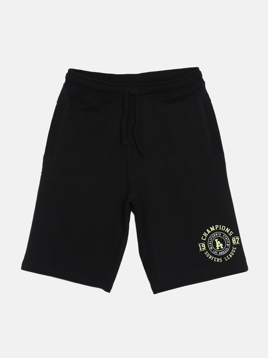 

3PIN Boys Black Solid Regular Fit Regular Shorts