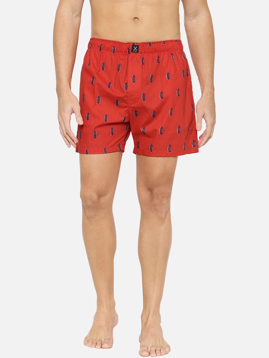

XYXX Men Red & Black Pure Cotton Printed Boxers XYBOX50