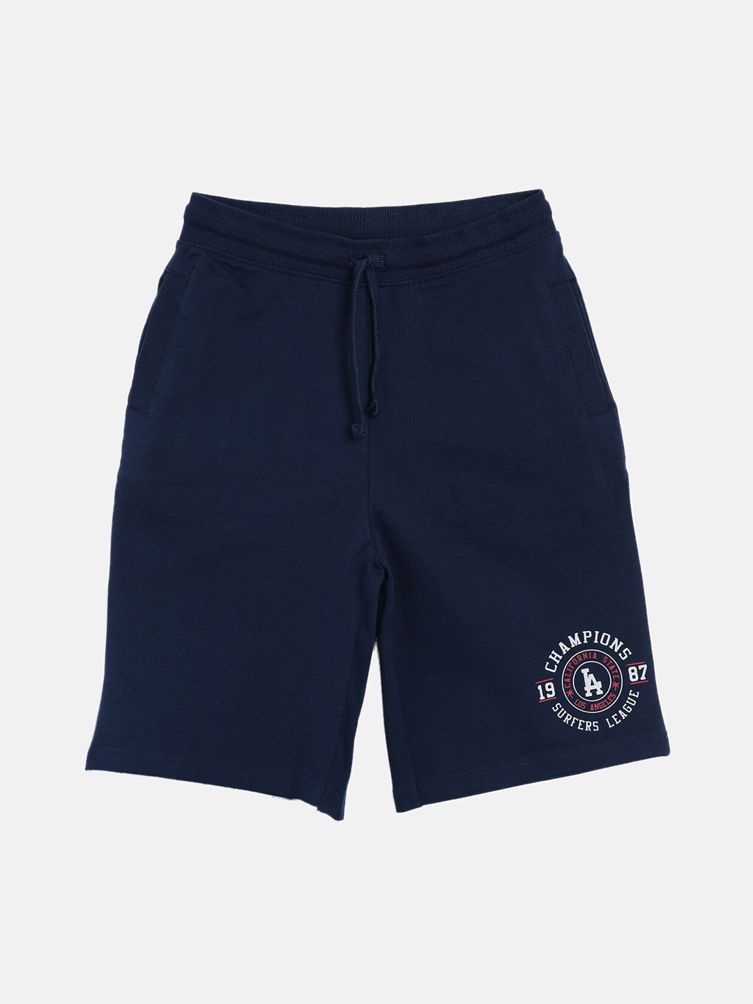 

3PIN Boys Navy Blue Solid Regular Fit Regular Shorts