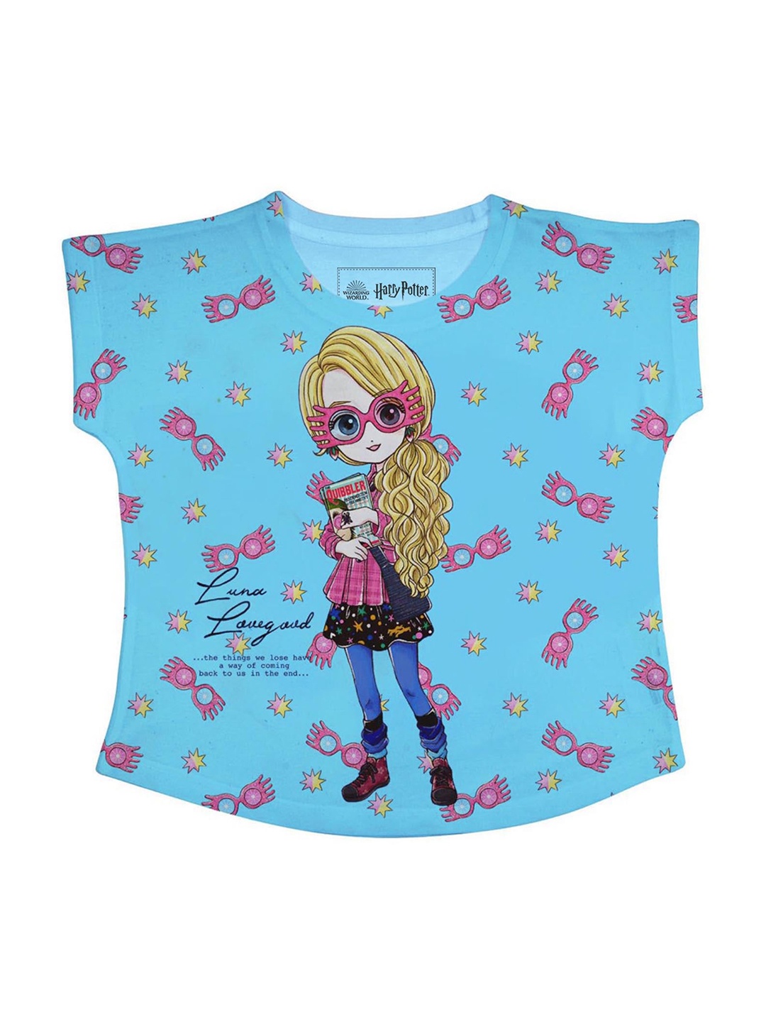 

Harry Potter Blue Printed Regular Top