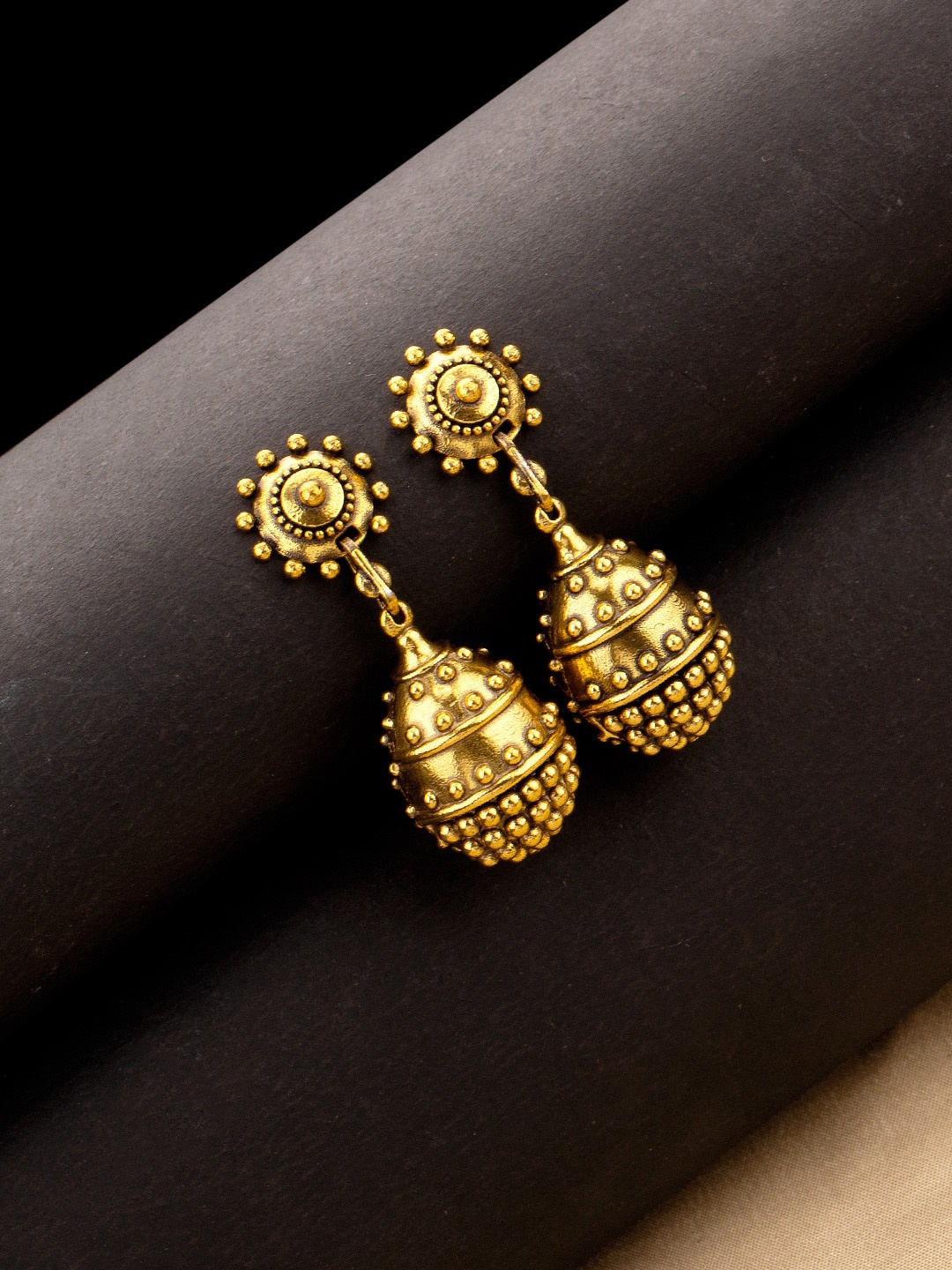 

Voylla Gold-Toned Contemporary Drop Earrings
