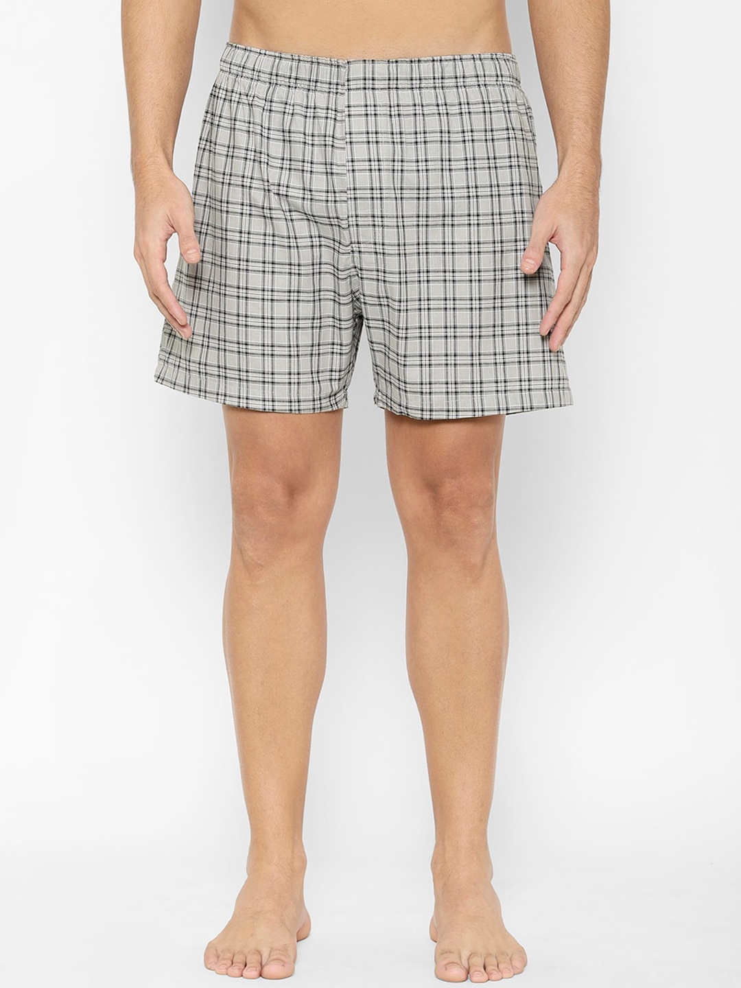 

XYXX Men Grey & Black Pure Cotton Checked Boxers XYBOX44