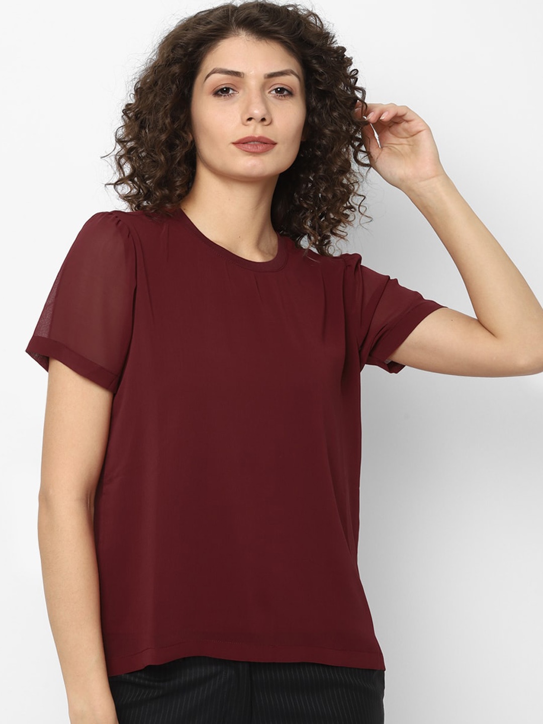 

Allen Solly Woman Maroon Regular Top