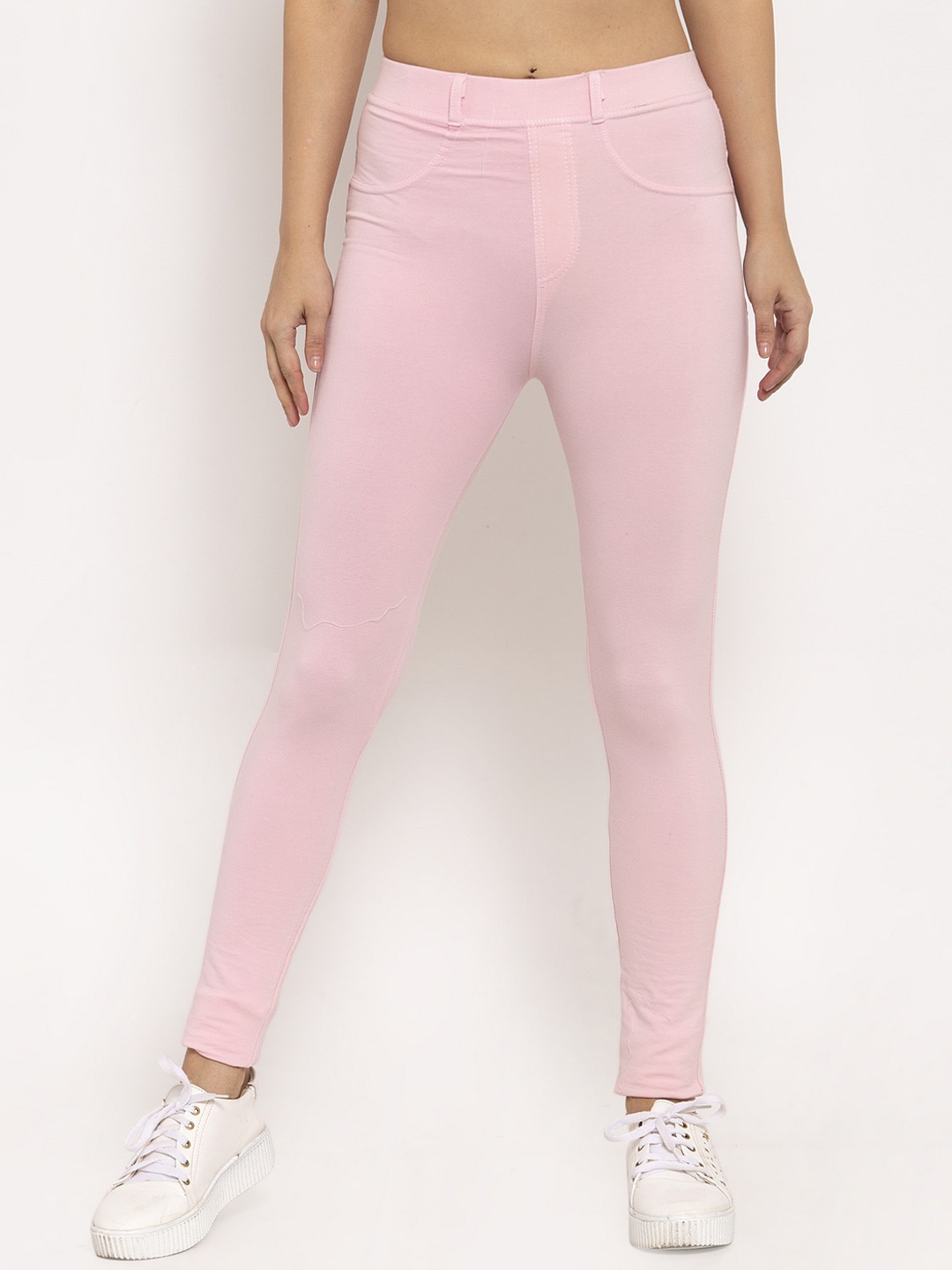

KLOTTHE Women Pink Solid Skinny-Fit Treggings