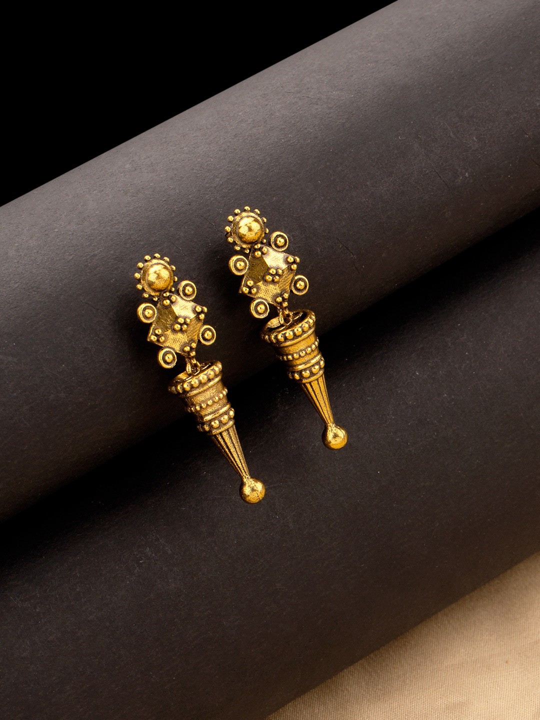 

Voylla Gold-Toned Contemporary Drop Earrings