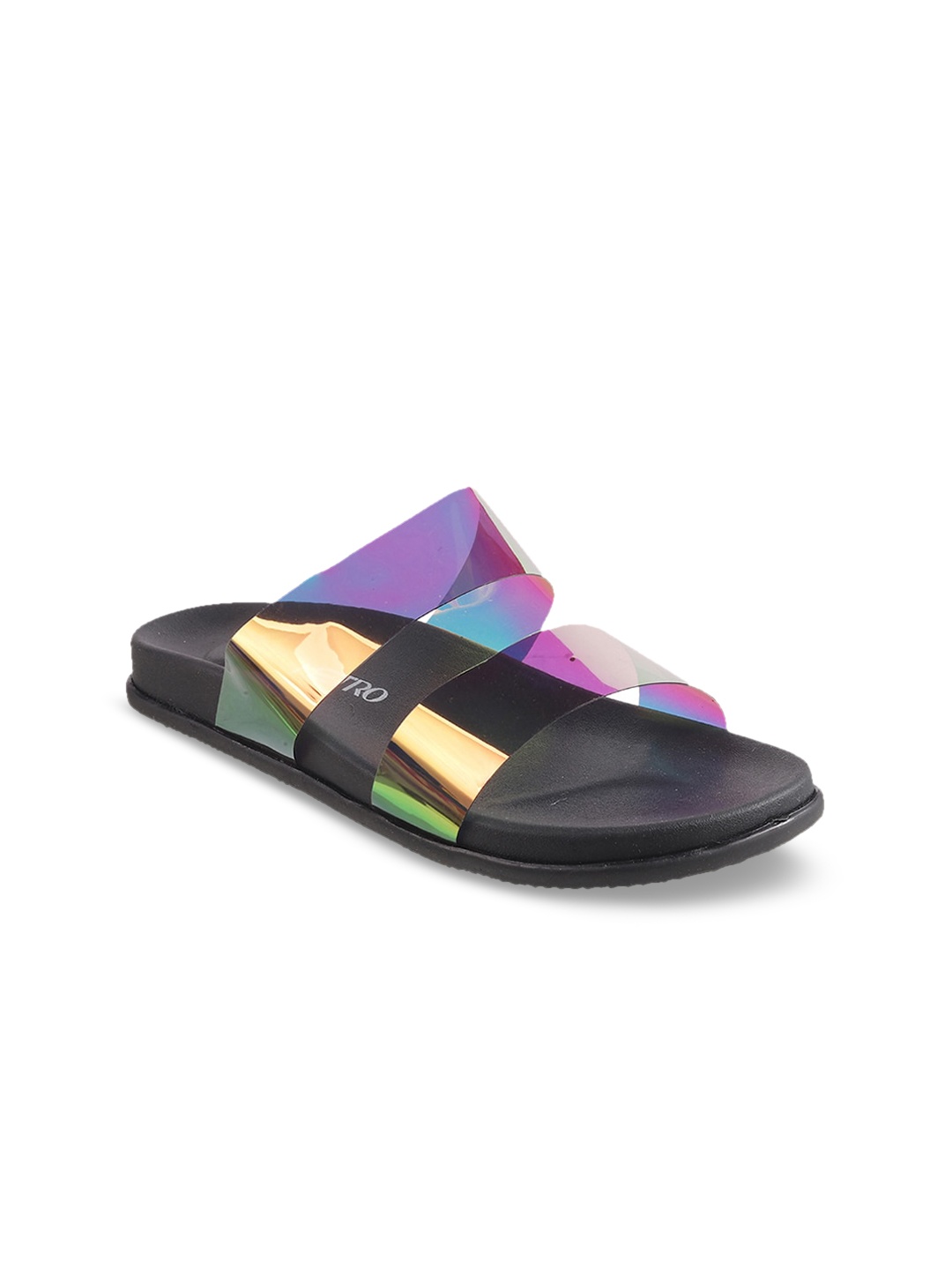 Metro Women Multicoloured Printed Open Toe Flats, Multi