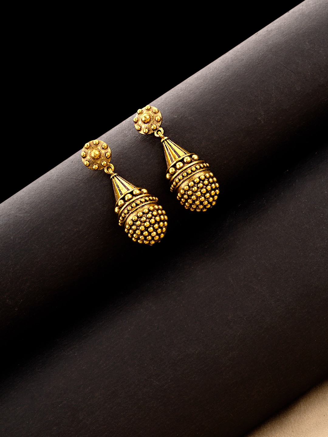 

Voylla Gold-Toned Contemporary Drop Earrings