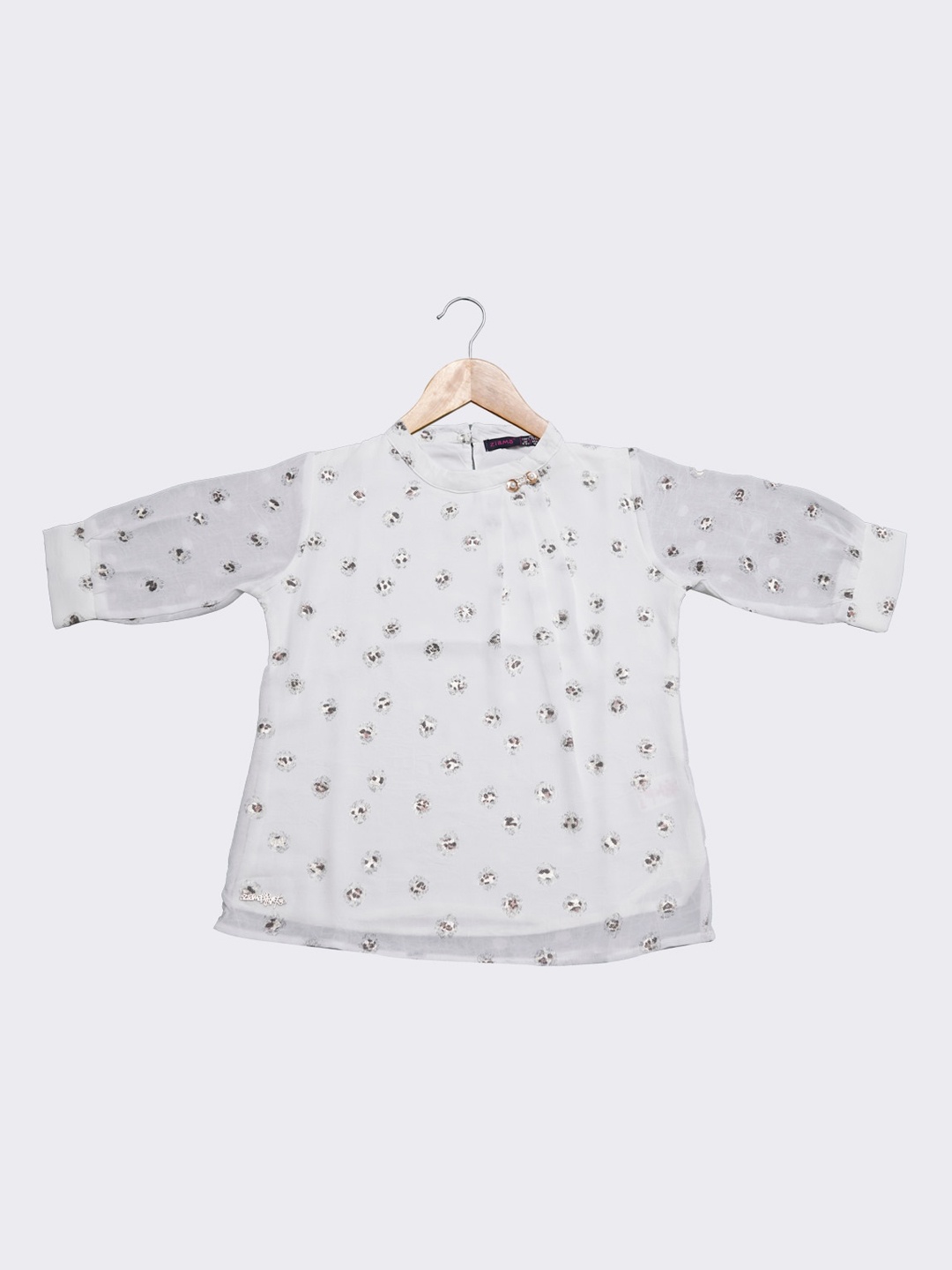 

Ziama White & Black Printed A-Line Top