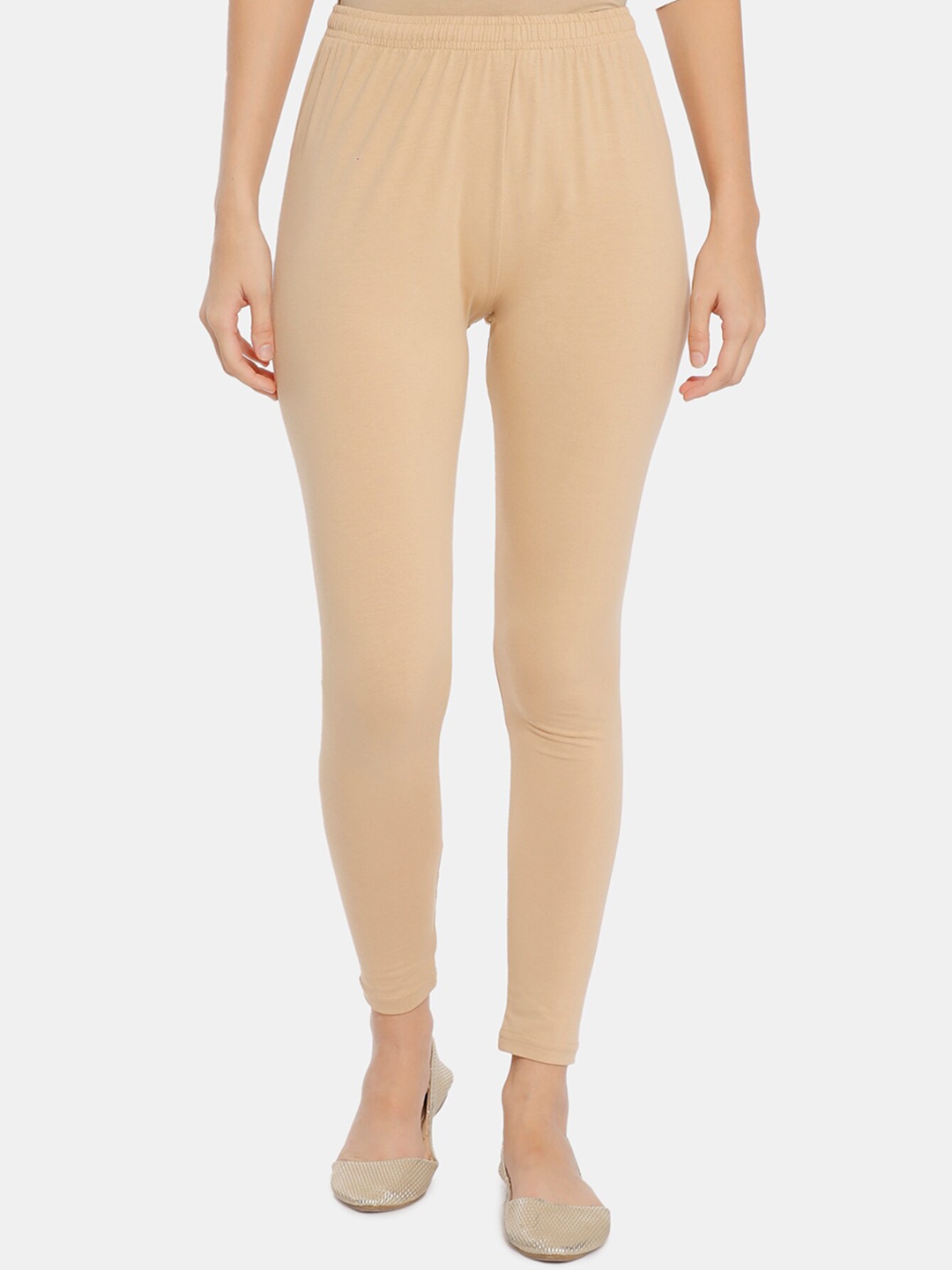 

Karigari Women Beige Solid Ankle Length Leggings