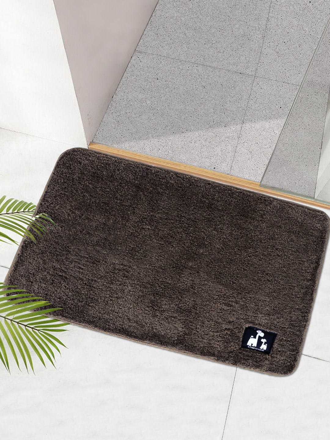 

HOKIPO Brown Solid Rectangular Bath Rug